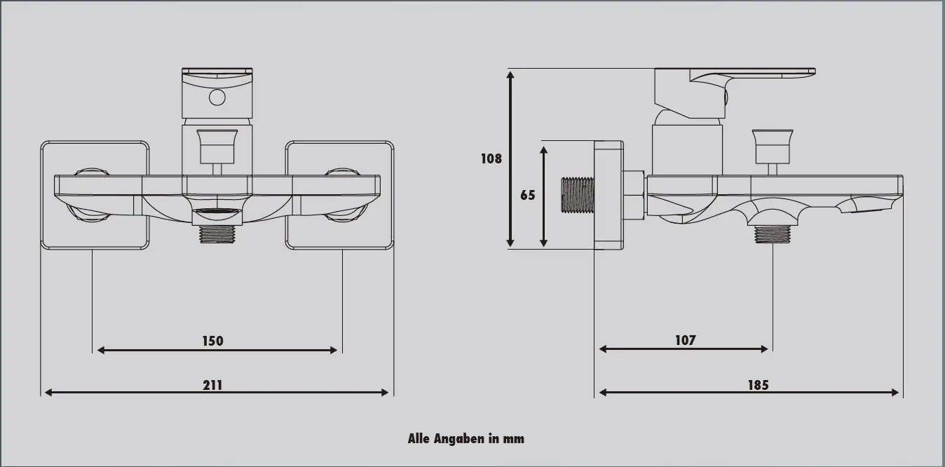 Primaster Badewannenarmatur Nizza verchromt