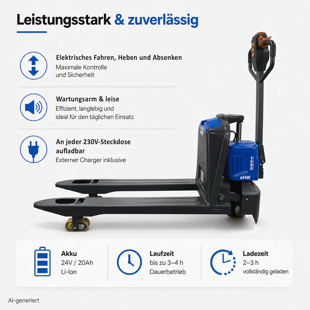 Güde Akku-Hubwagen eHW 1500 24 V 20 Ah