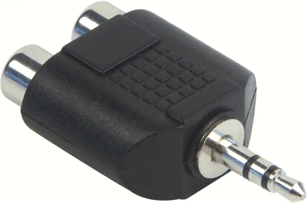 Schwaiger Audio Adapter KHA4090 533 Klinke Cinch schwarz, 1x 3,5mm Klinken Stecker / 2x Cinch Buchse