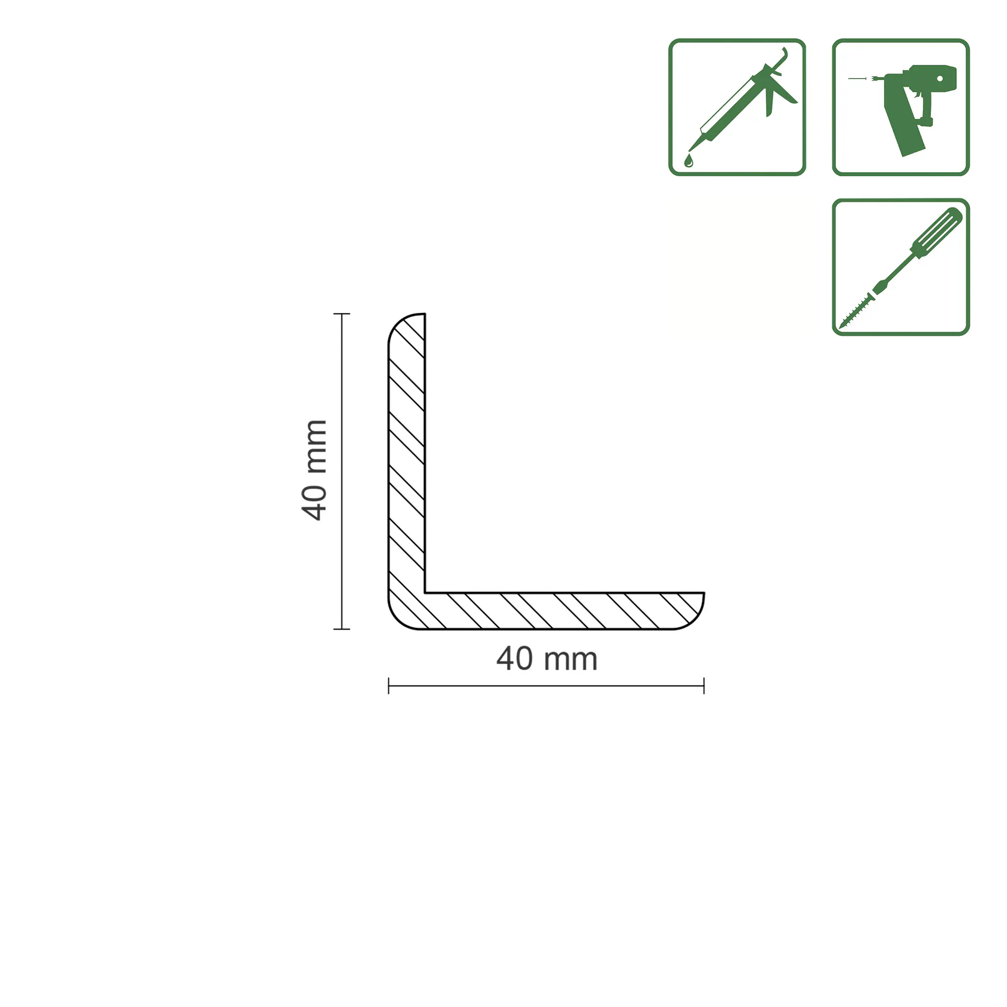 FN Neuhofer Winkelleiste 100 cm 40 x 40 mm Fichte/Kiefer
