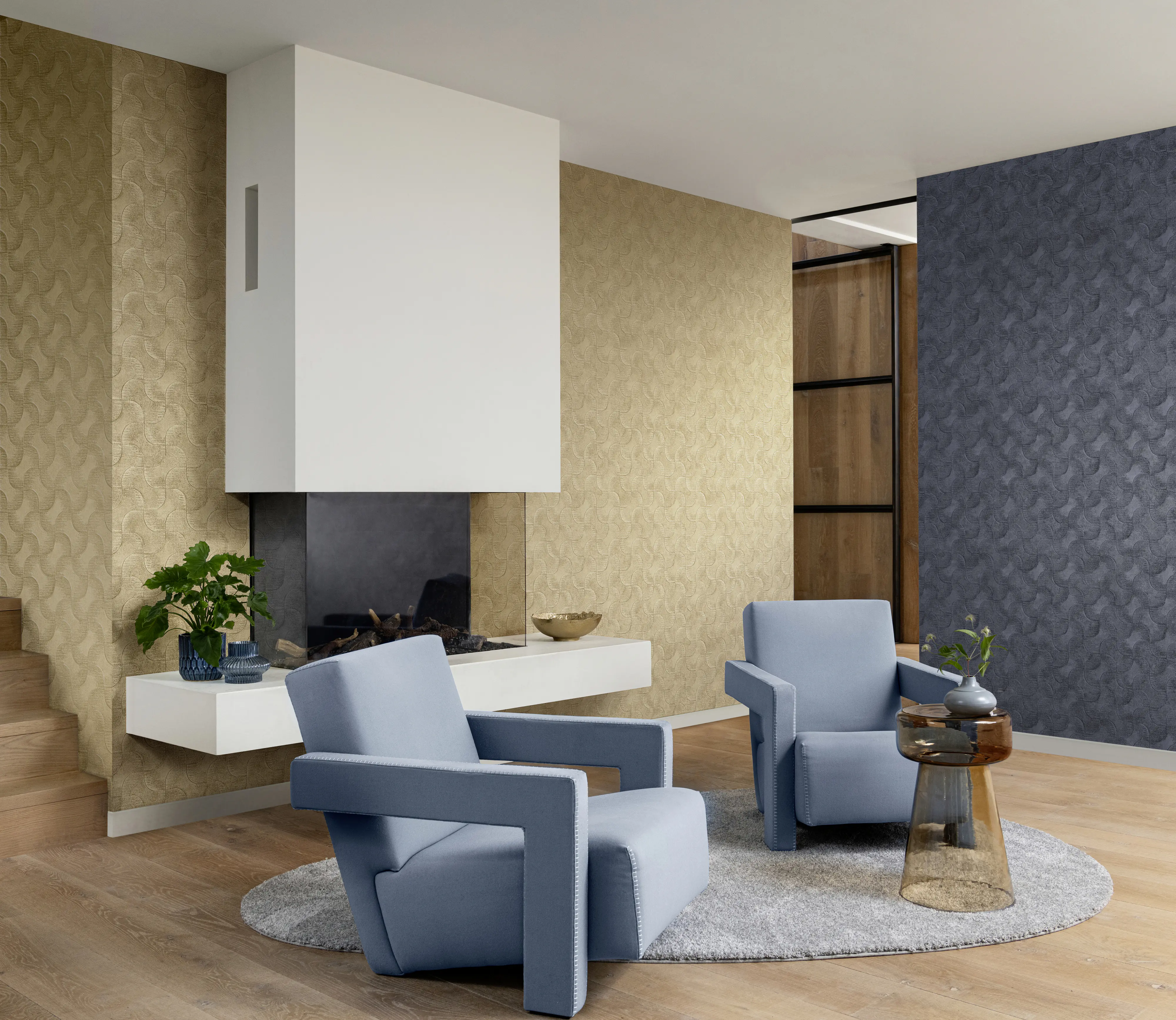 Rasch Vliestapete Muster Grafik Sky Lounge gold 10,05 x 0,53 m