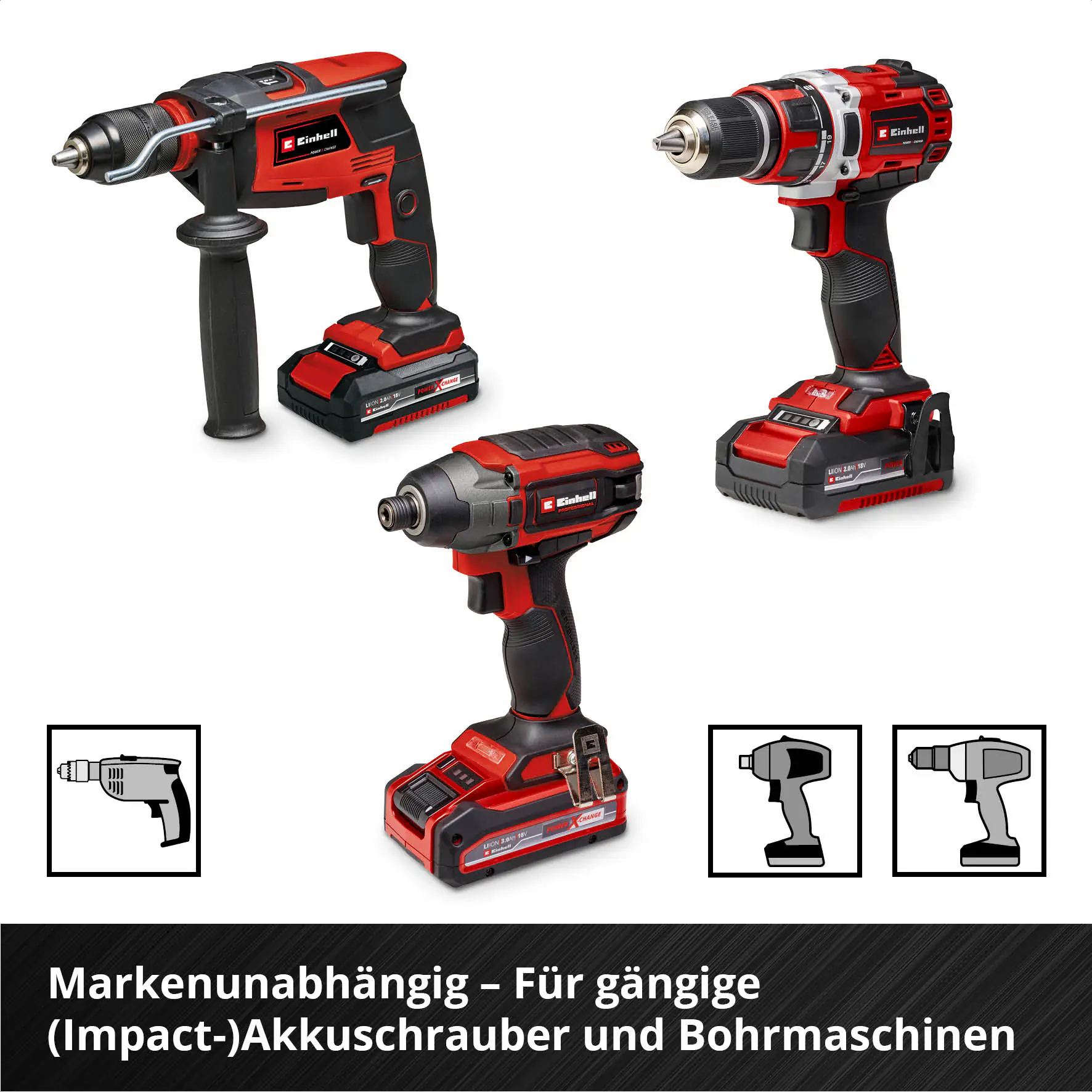 Einhell Schraubenset mit Bits in E-Case-Koffer 2.445-teilig