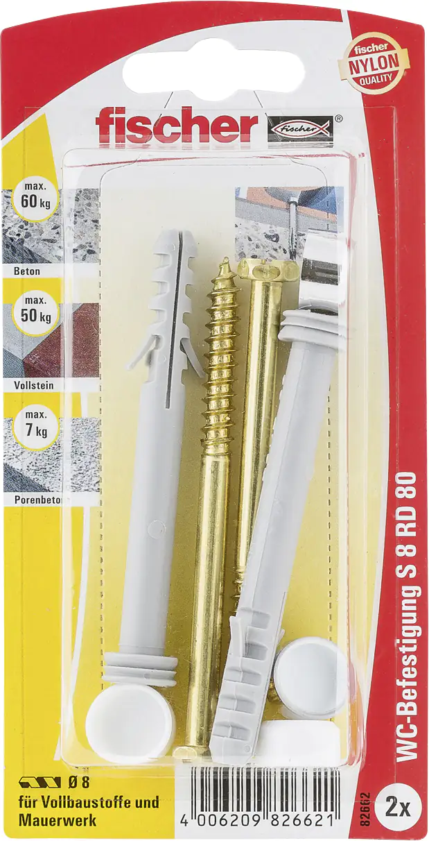 Fischer WC Befestigung 8.0 x 60 mm - 8 Stück