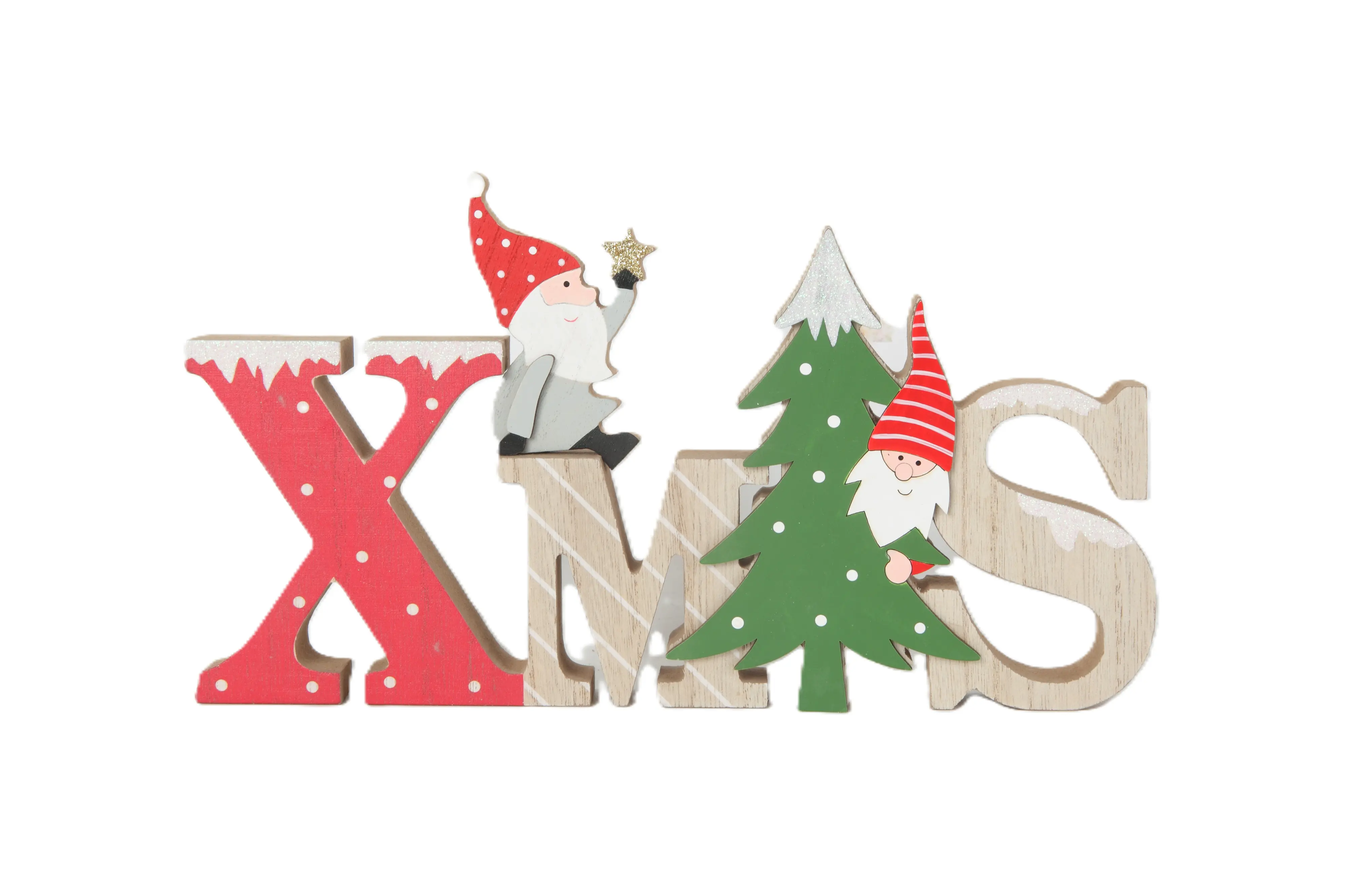 TrendLine Deko Aufsteller X- MAS Holz 29 x 16 x 2 cm bunt