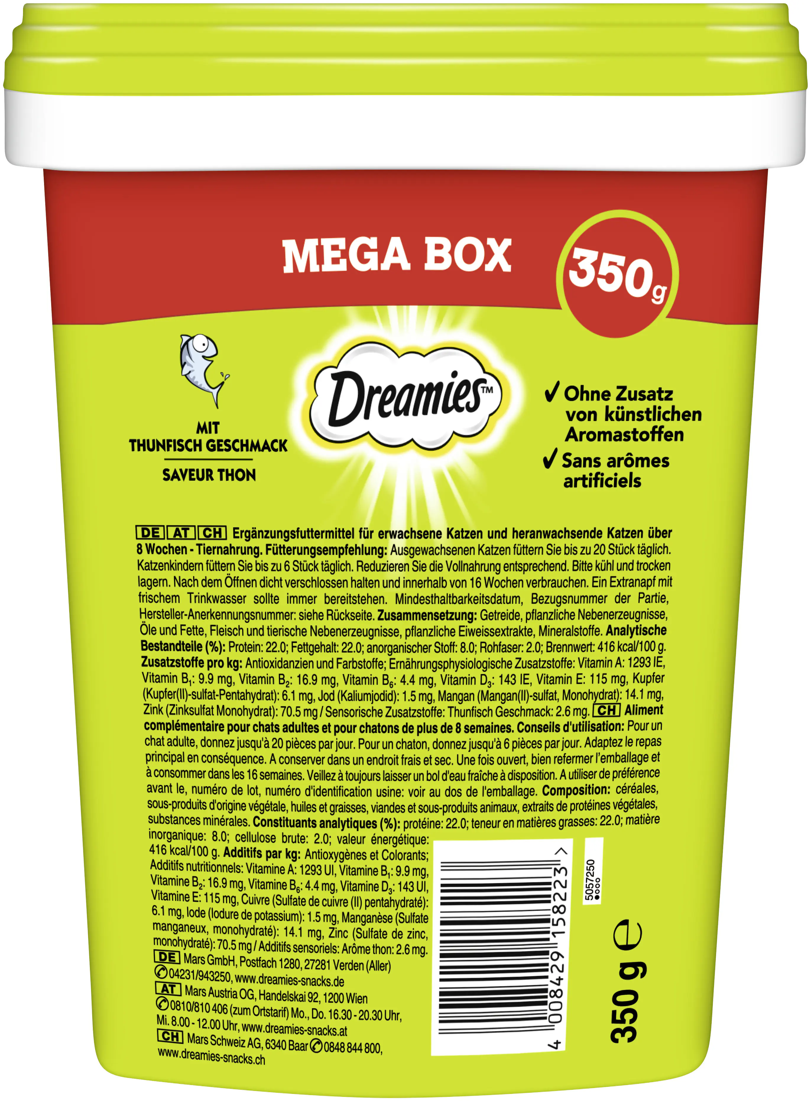 Dreamies Katzen Leckerli 350 g Box Thunfisch