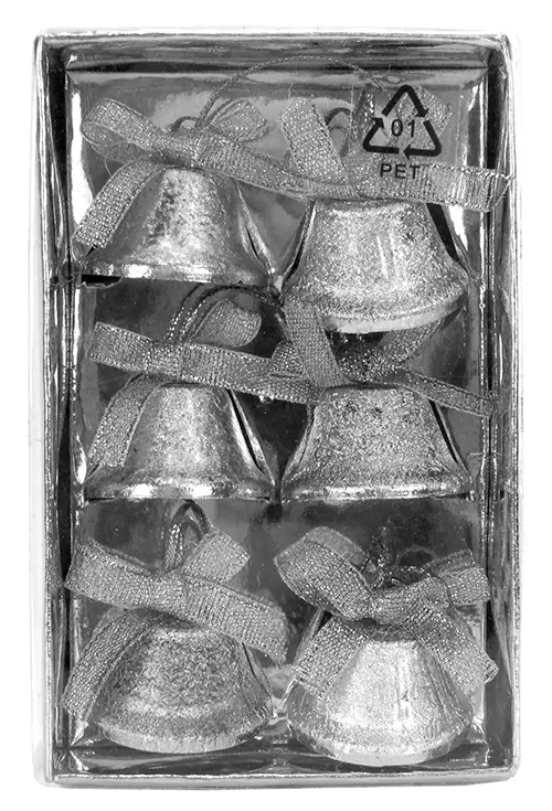 Dekohänger Metallglöckchen 3 cm silber 6 Stück