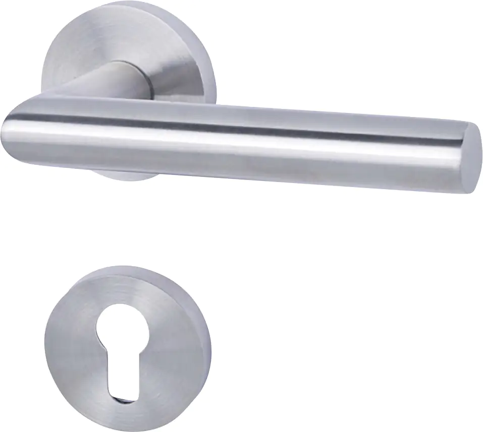 Alpertec PZ-Rosettengarnitur Fair I Drücker/Drücker Edelstahl silber