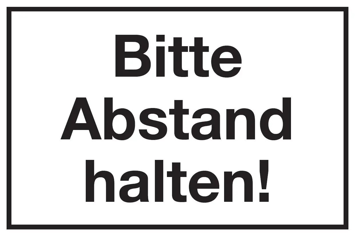 Conmetall Hinweisschild 200 x 300 mm Abstand halten