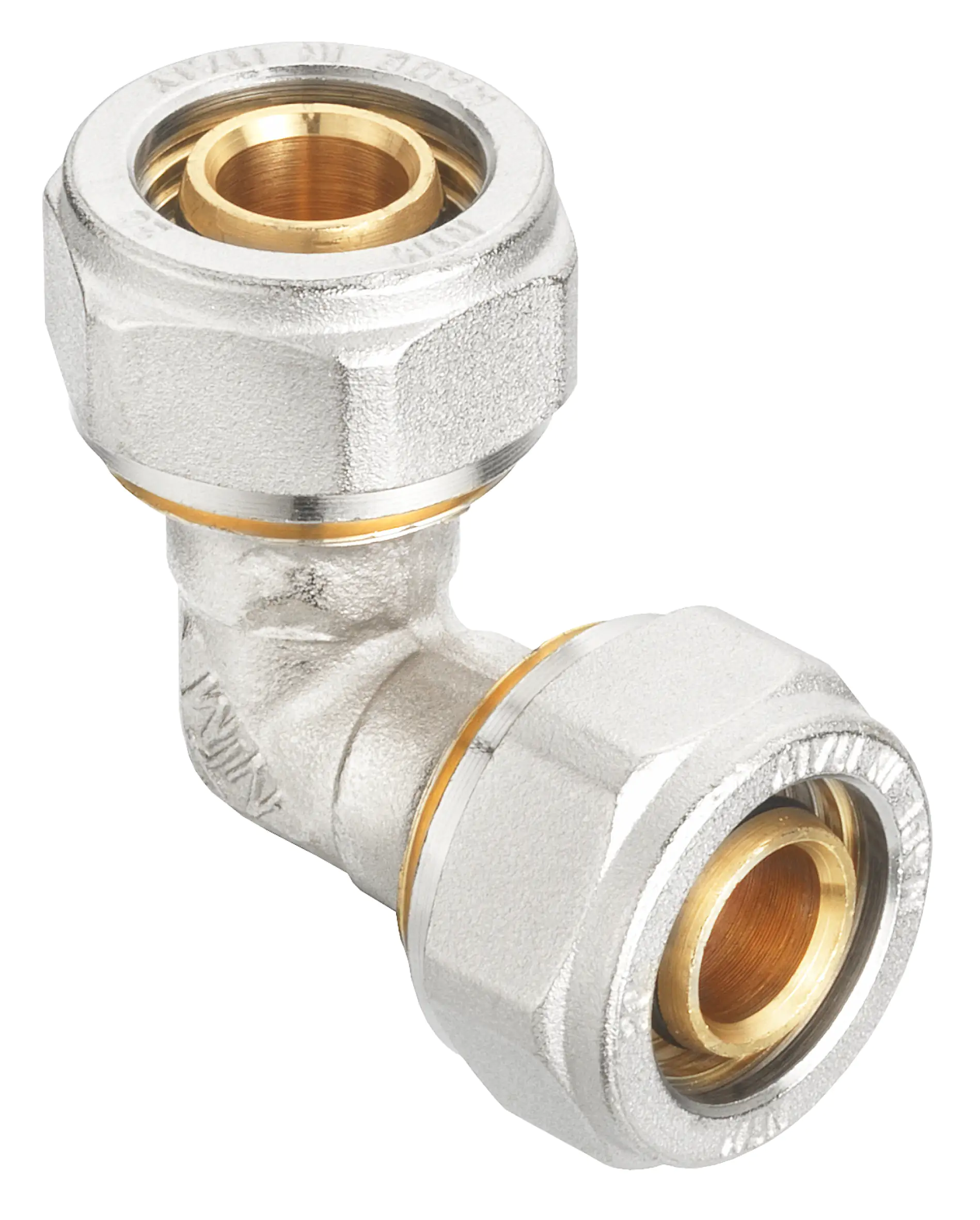 4035300819898 Cornat Schraub-Winkel 90° komplett ø 20 mm Messing vernickelt