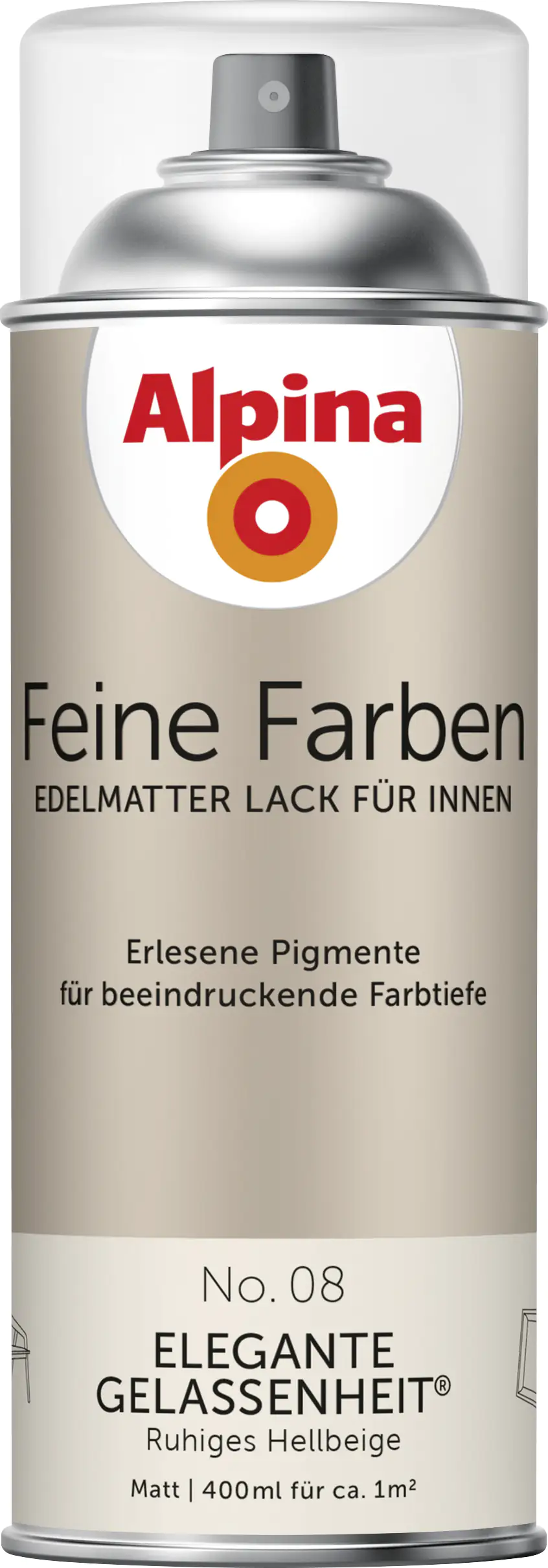Alpina Feine Farben Sprühlack No. 08 Elegante Gelassenheit  hellbeige edelmatt 400 ml