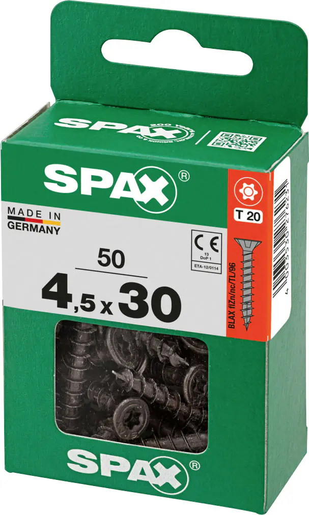 Spax Universalschrauben 4,5 x 30 mm T20 Vollgewinde - 50 Stk. 