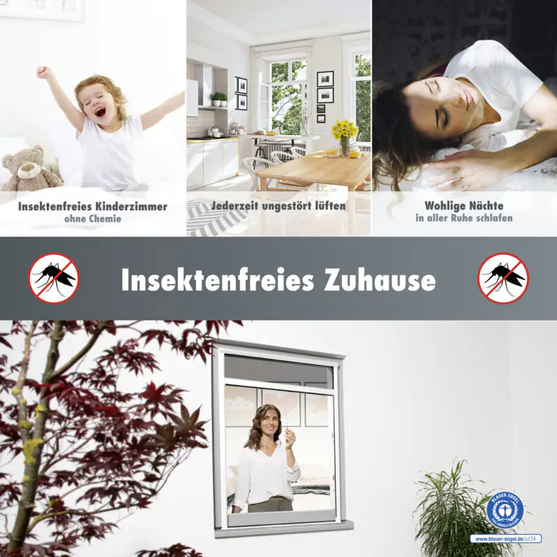 Primaster Fliegenschutz-Rollo 130 x 160 cm weiß kürzbar