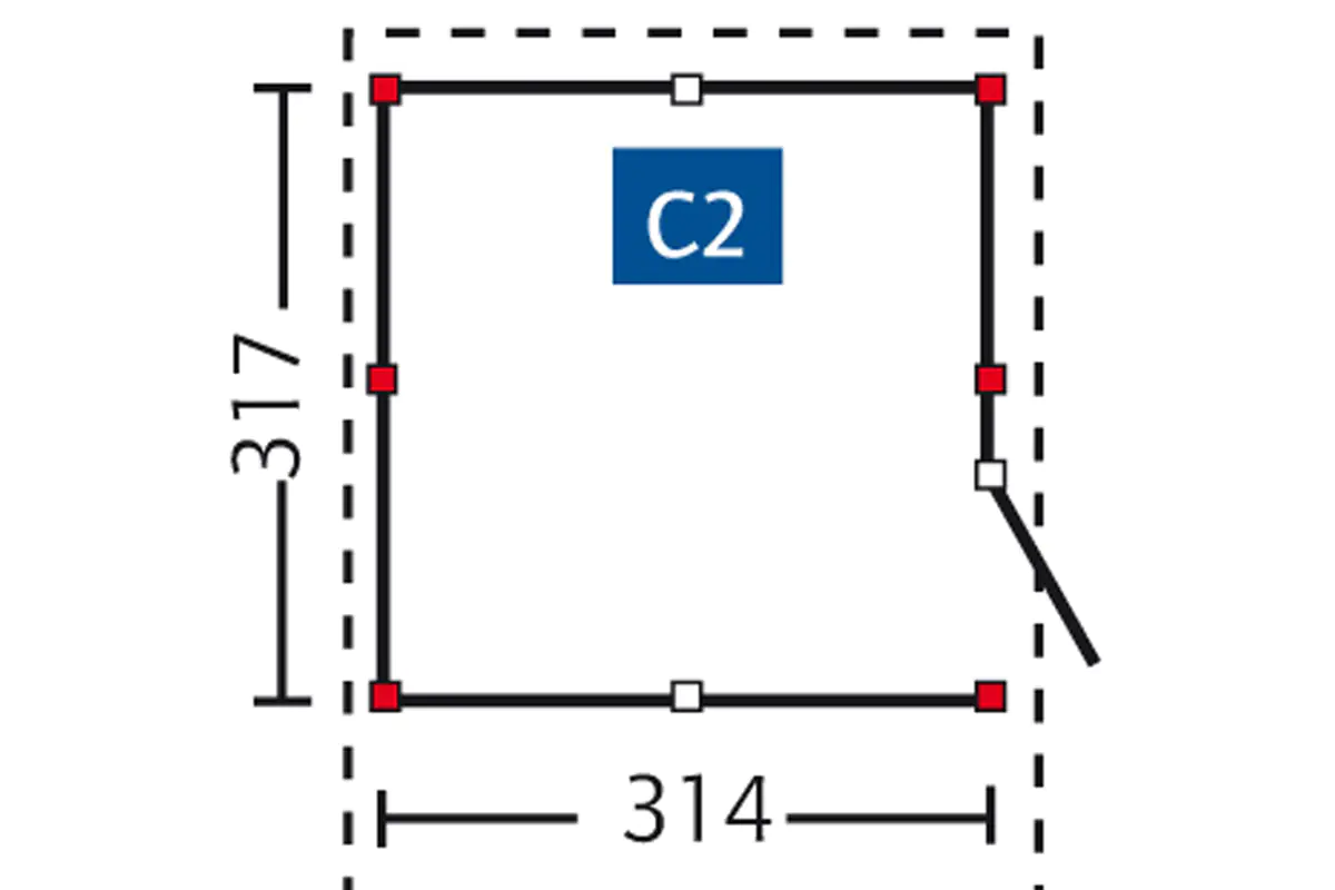 SKAN HOLZ Abstellraum C2 314x317cm, Profilschalung, lasiert in Nussbaum