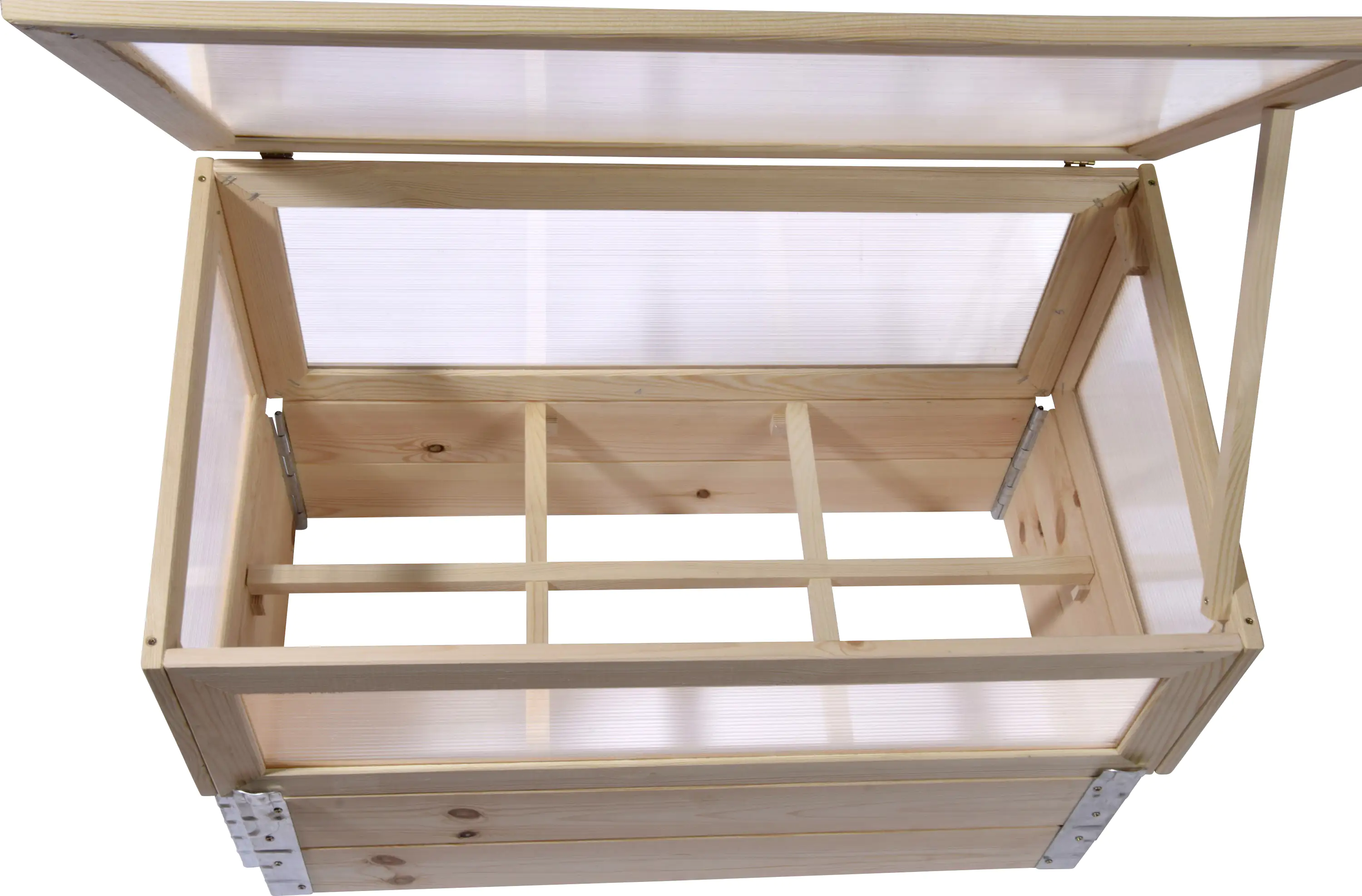 Dobar Frühbeet mit Untersatz transparent Kiefer 100 x 50 x 50 cm