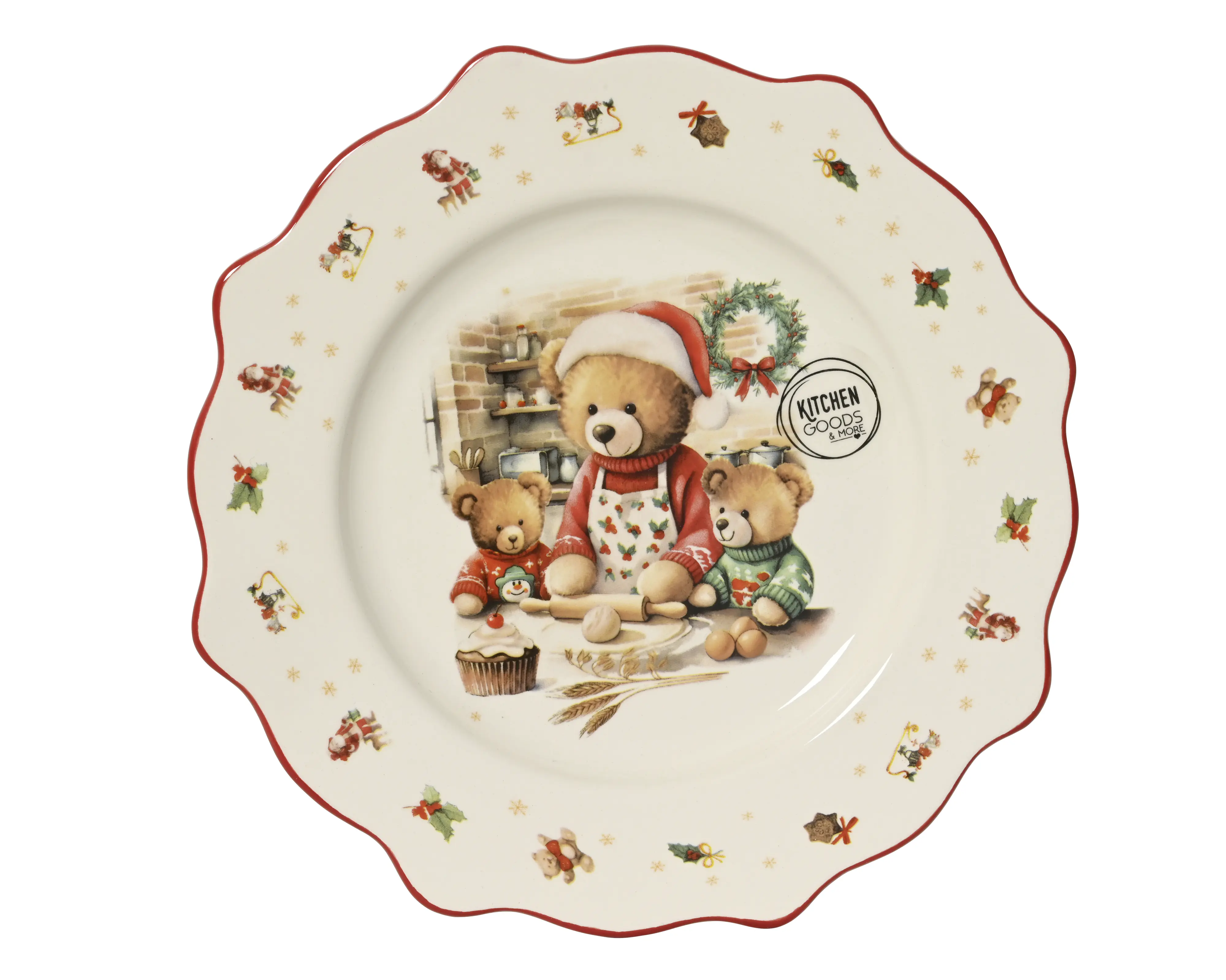 Kitchen Goods Weihnachtsdeko Frühstücksteller 21 x 2,3 cm bunt