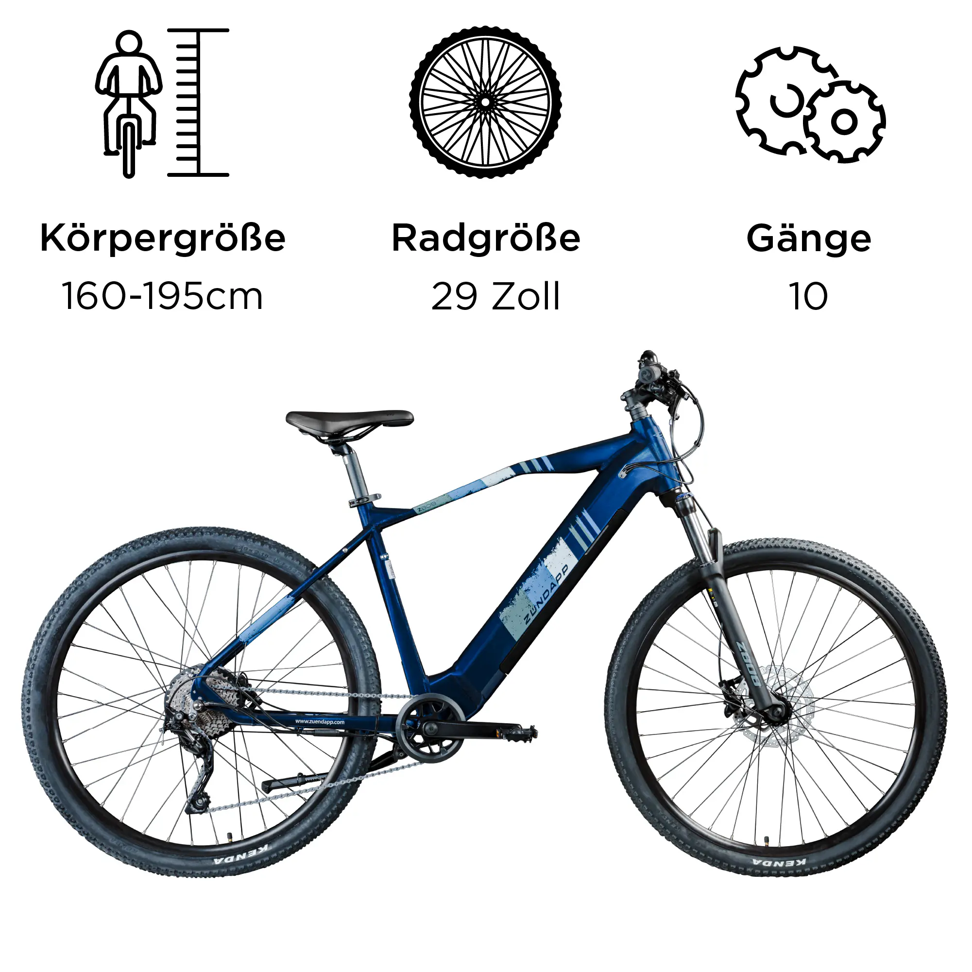 Zündapp E-Bike Z808 MTB 29 Zoll 10-Gang 550 Wh dunkelblau
