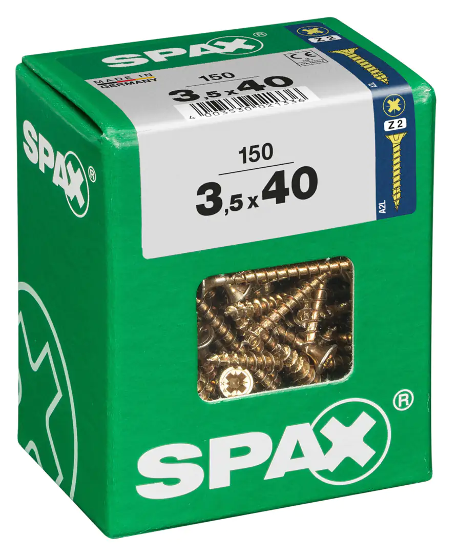 Spax Universalschrauben 3.5 x 40 mm PZ 2 - 150 Stk. Spax Universalschrauben 3.5 x 40 mm PZ 2 - 150 Stk.