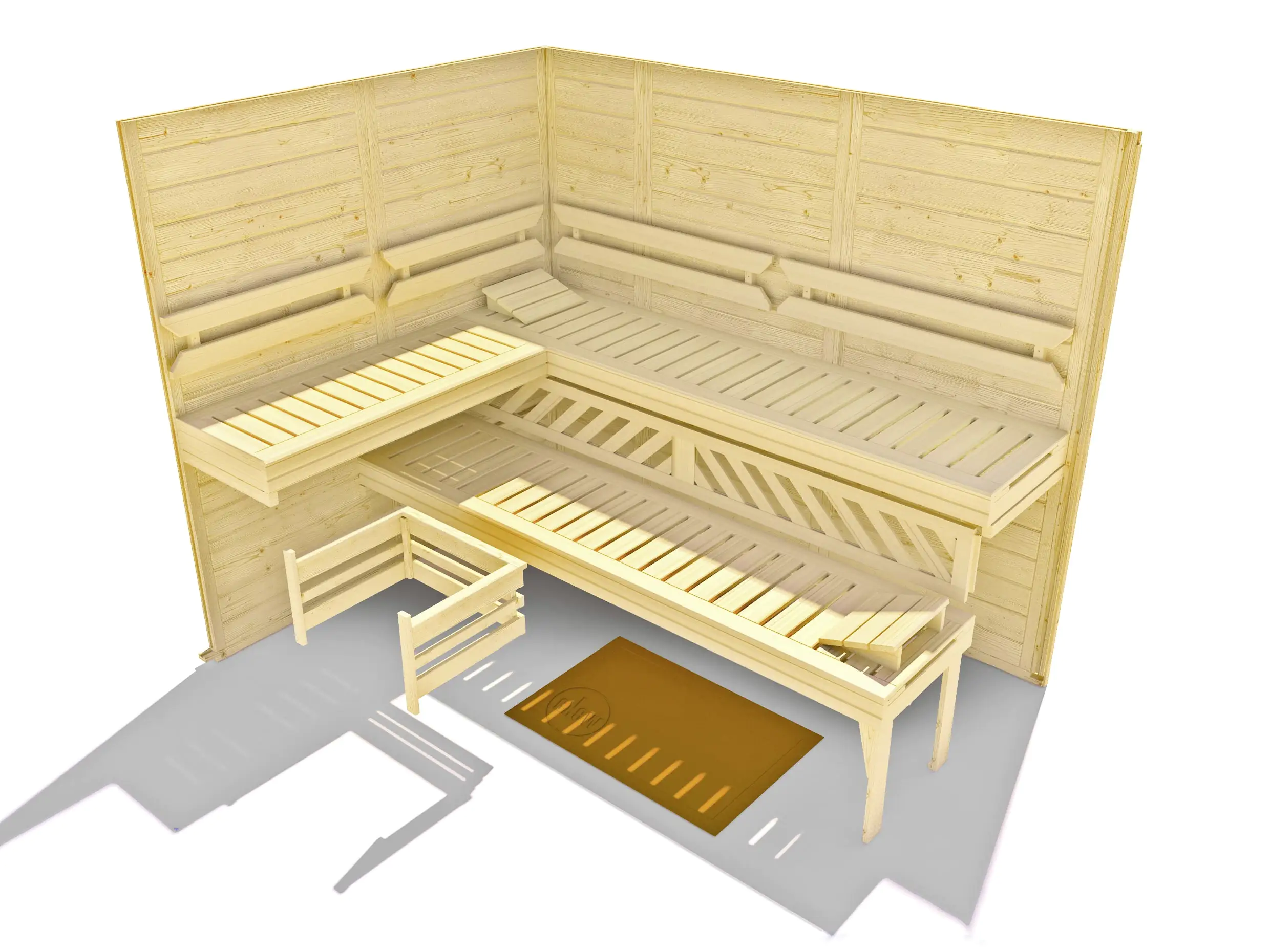 Weka Premium Massivholz-Elementsauna Kemi Eck Gr. 3 Sparset 7,5 kW OS