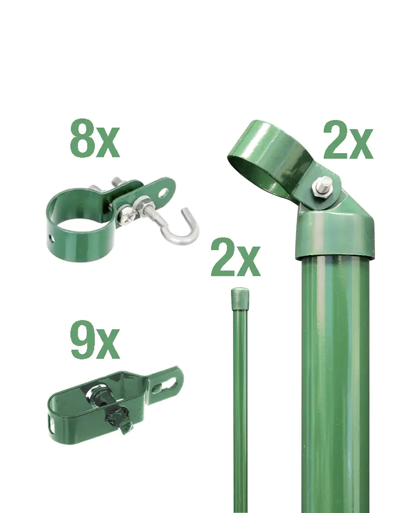 Alberts Komplettset Zauneck-Set für Maschendrahtzaun 200 cm zE grün Alberts Komplettset Zauneck-Set für Maschendrahtzaun 200 cm zE grün