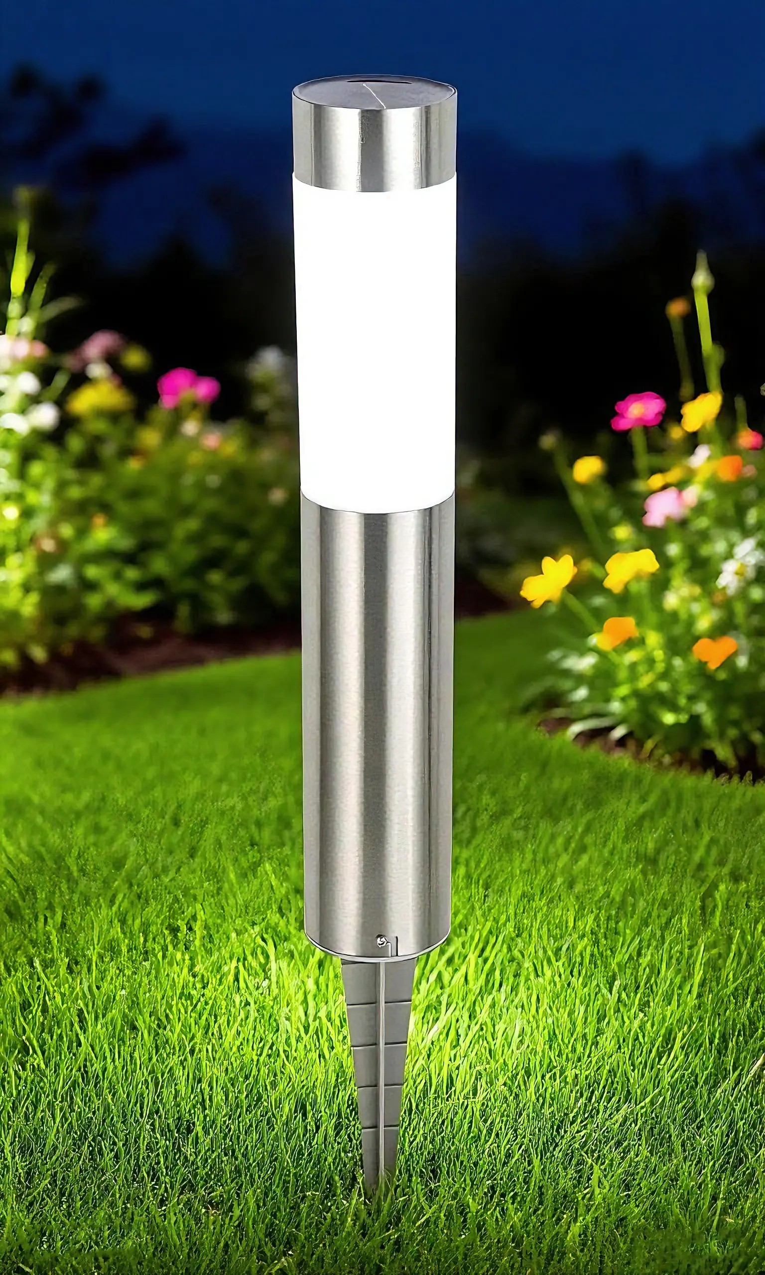Dapo LED Solar Stehleuchte Marseille mit Erdspieß kaltweiß