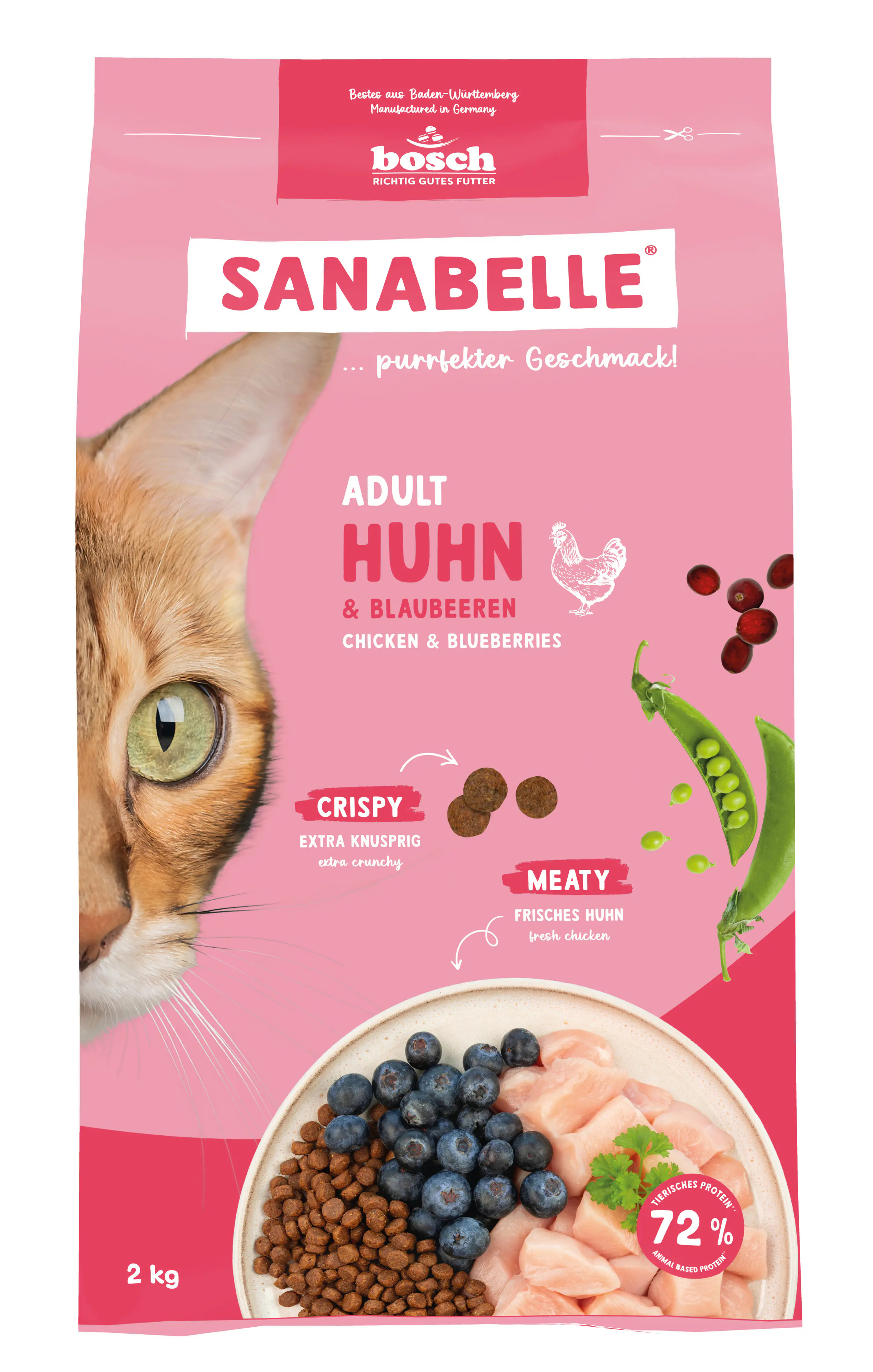 Sanabelle Katzentrockenfutter Adult mit Huhn & Blaubeeren für ausgewachsene Katzen 2 kg Sanabelle Katzentrockenfutter Adult mit Huhn & Blaubeeren für ausgewachsene Katzen 2 kg