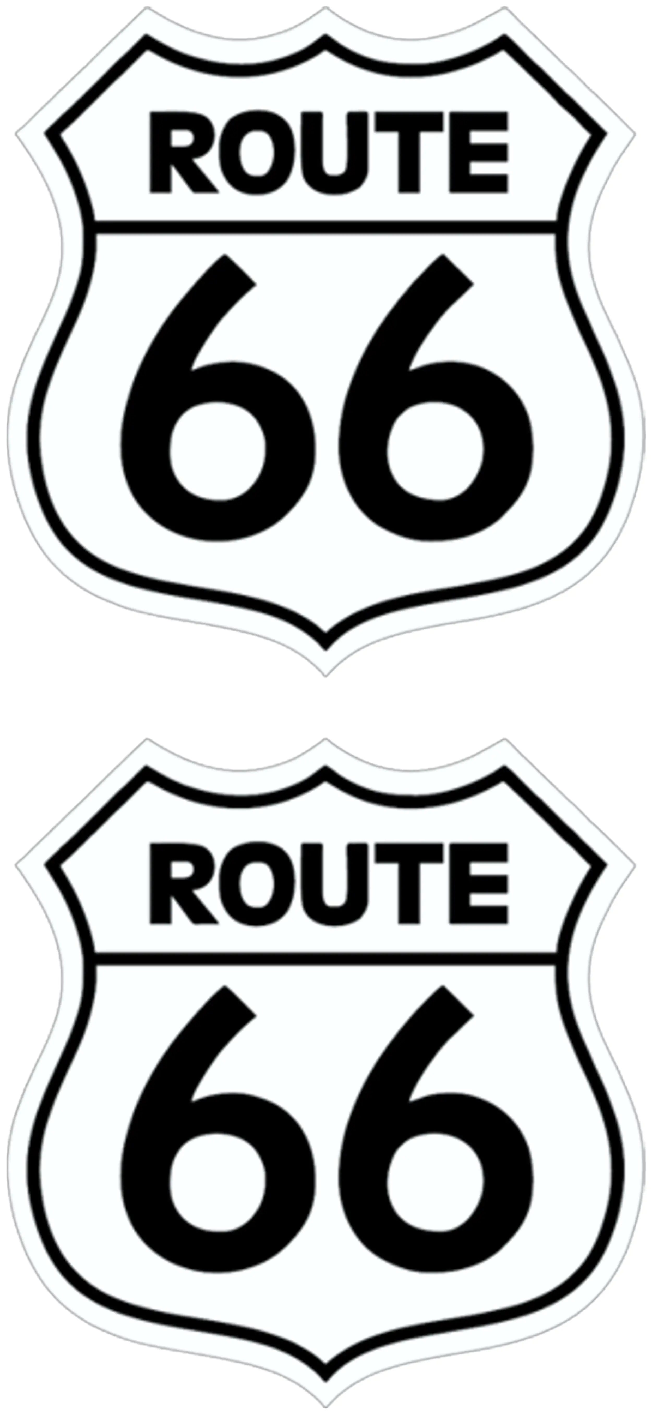 Hermann Schütz Aufkleber Route 66 weiß 2er-Set je 55x55mm