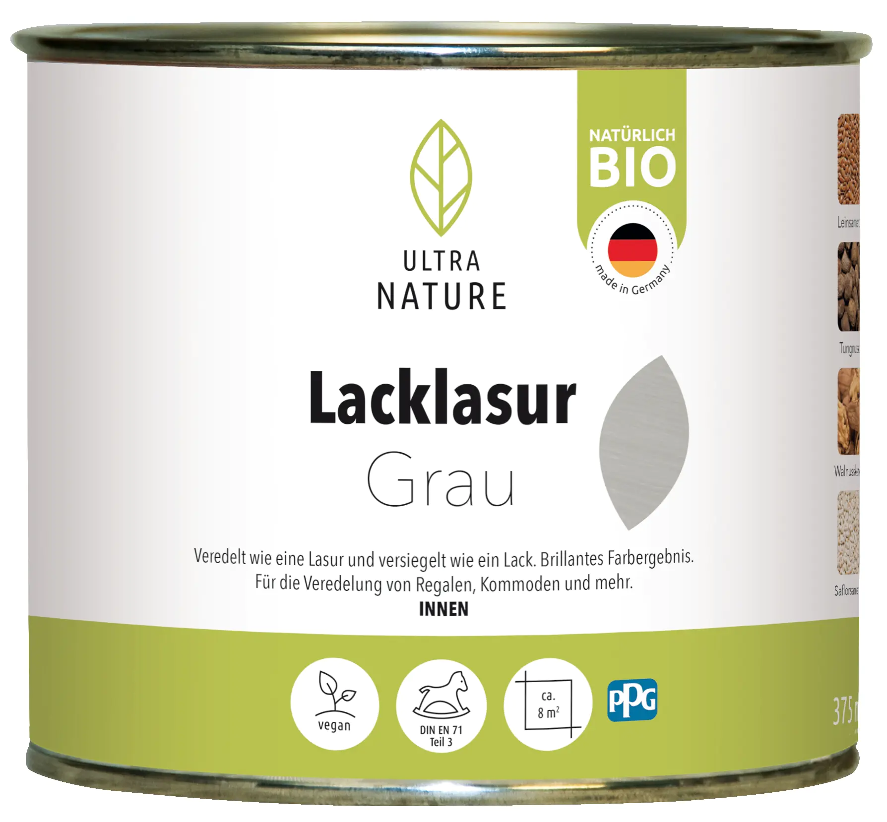 Ultra Nature Lacklasur 375 ml grau