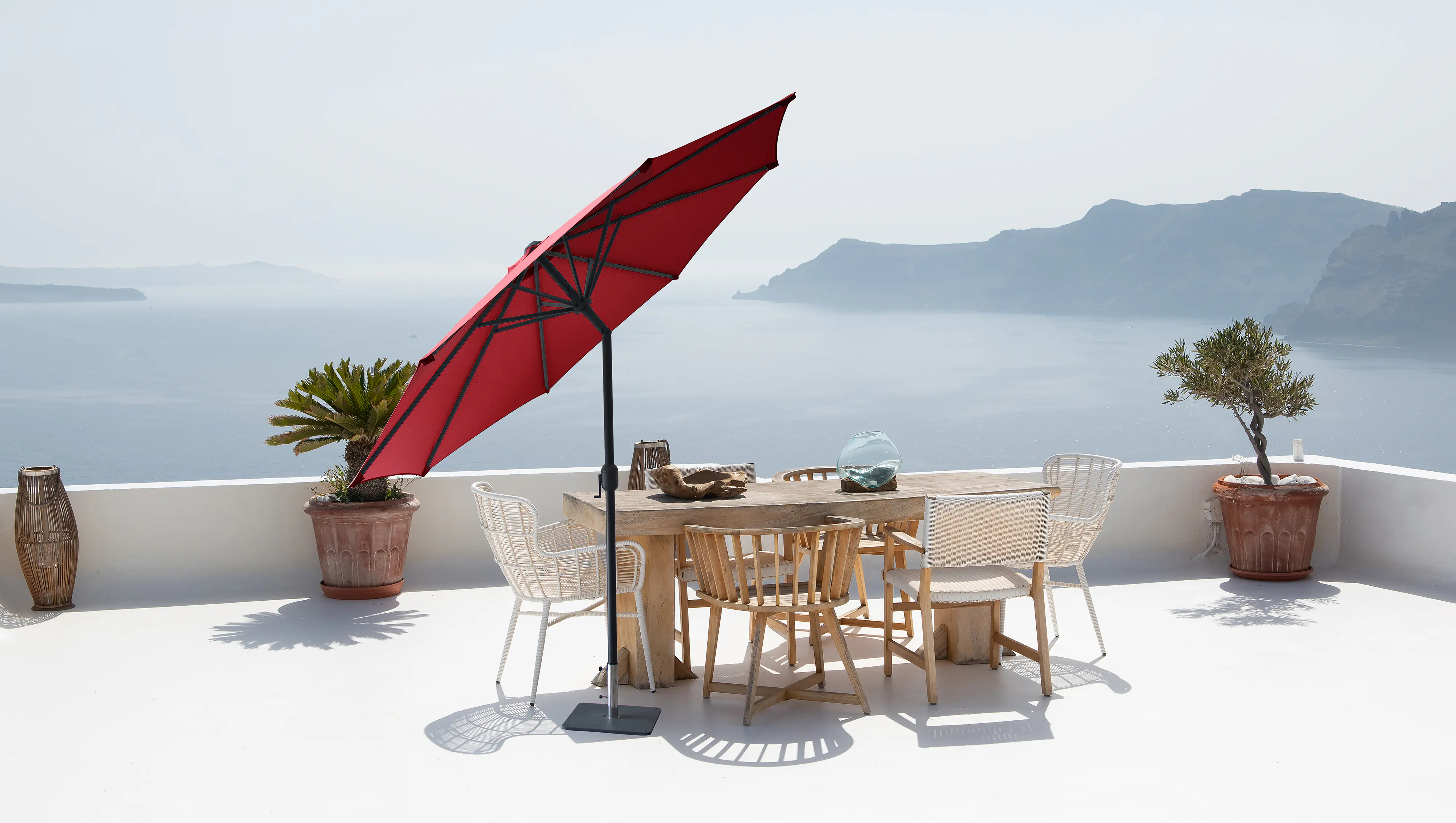 Primaster Sonnenschirm Kreta dunkelrot Ø 300 cm 