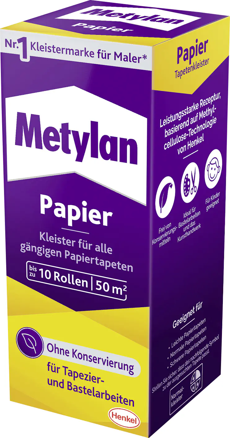 Metylan Papier Tapetenkleister 125 g Paket, trocknet transparent Metylan Papier Tapetenkleister 125 g Paket, trocknet transparent