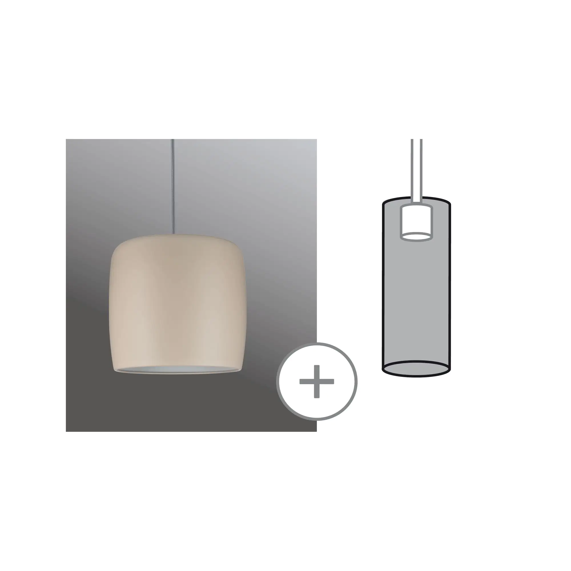 4000870954423 Paulmann URail 2Easy Lampenschirm Pien beige matt Metall 25 cm