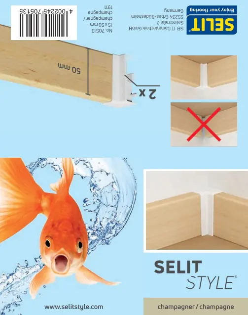 SELITSTYLE Außenecke champagner Höhe 50 mm