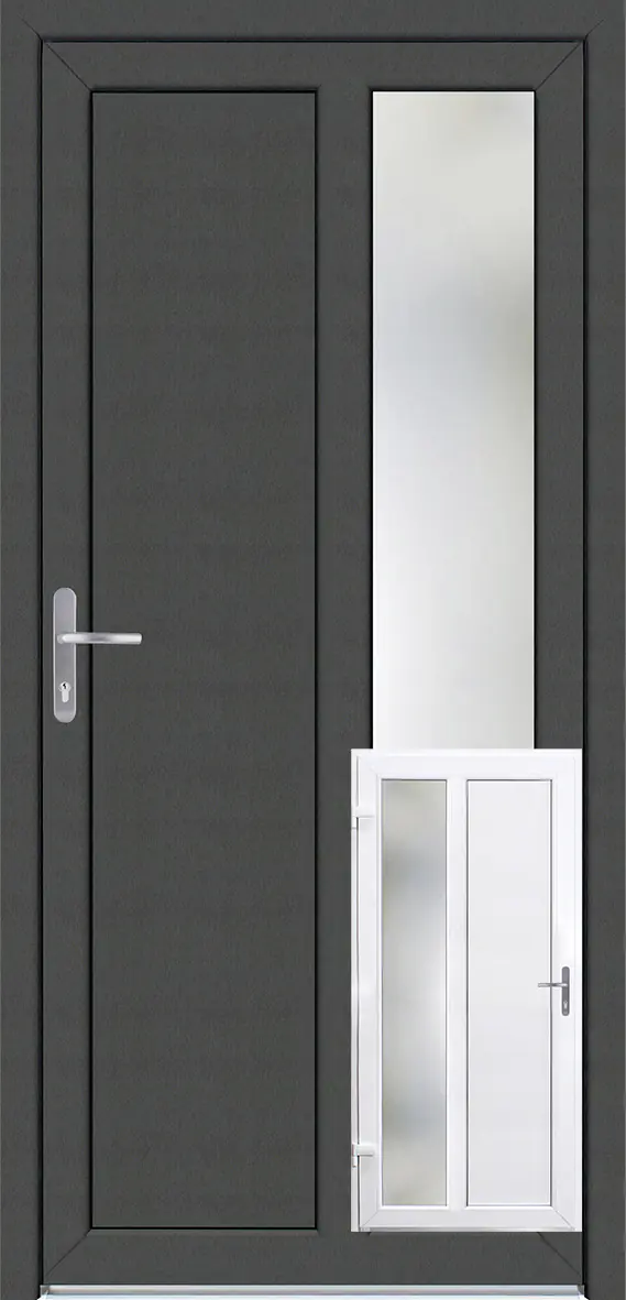Panto Nebeneingangstür Kunststoff 511 anthrazit/weiß DIN links 98 x 198 cm 