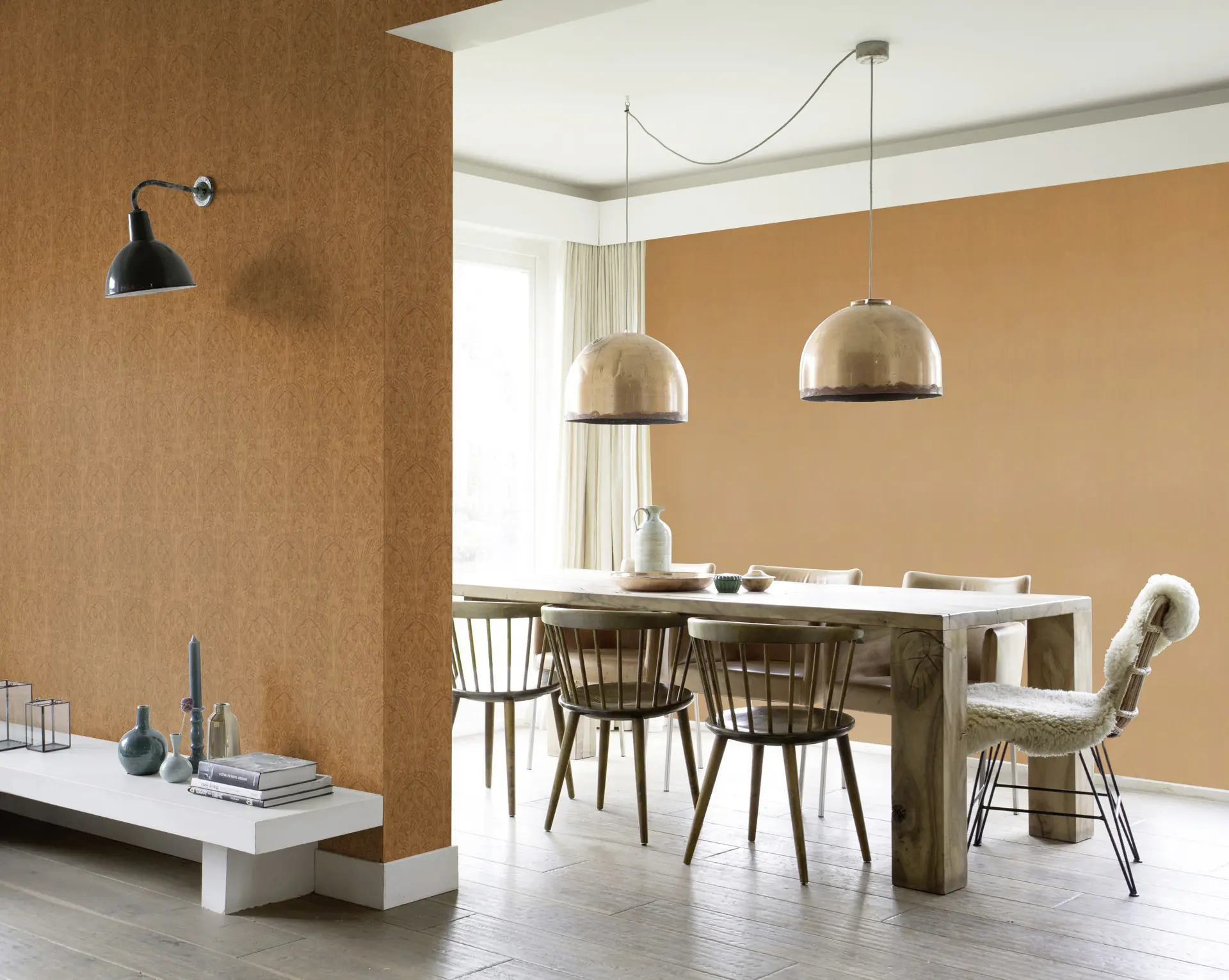 Rasch Vliestapete 746099 Orange-Braunorange Uni 10,05 m x 0,53 m