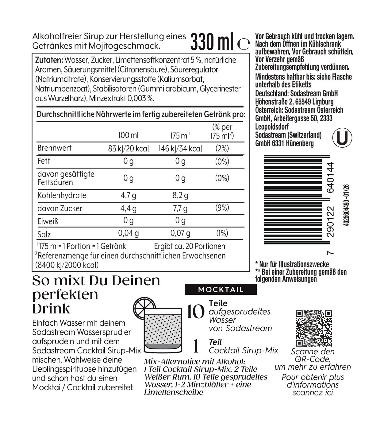 Sodastream Crafted Sirup Mojito 330 ml 