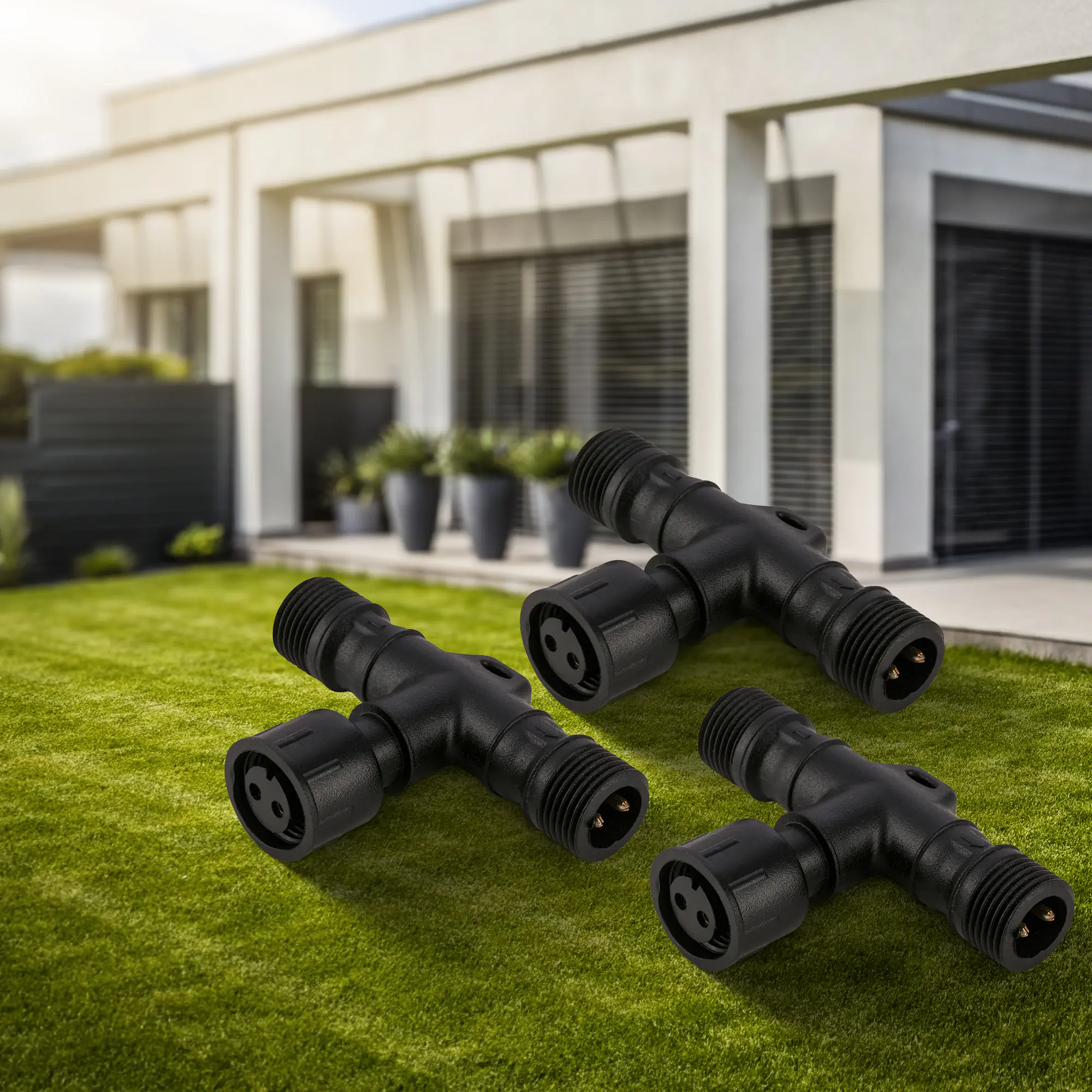 Briloner T-Verbinder Connect to Shine 3er Set schwarz IP67