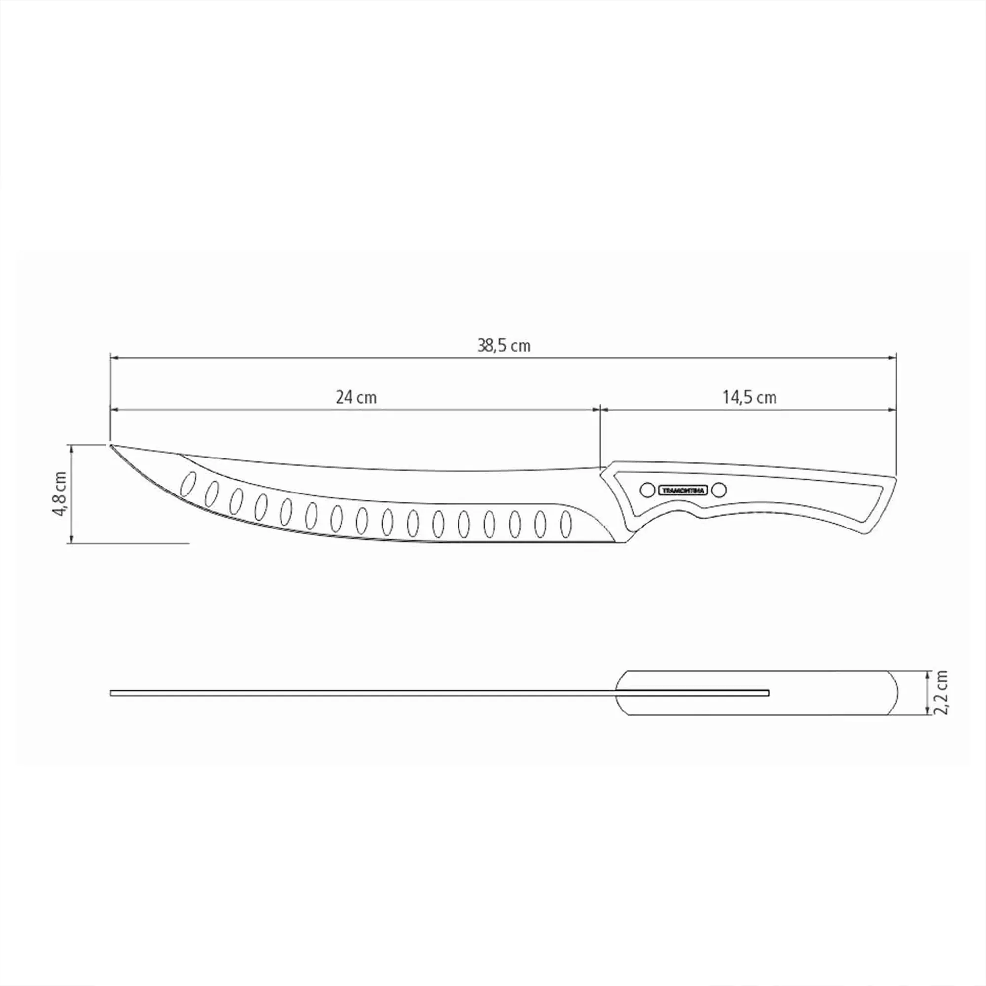 Tramontina Churrasco Fleischmesser 39 cm schwarz