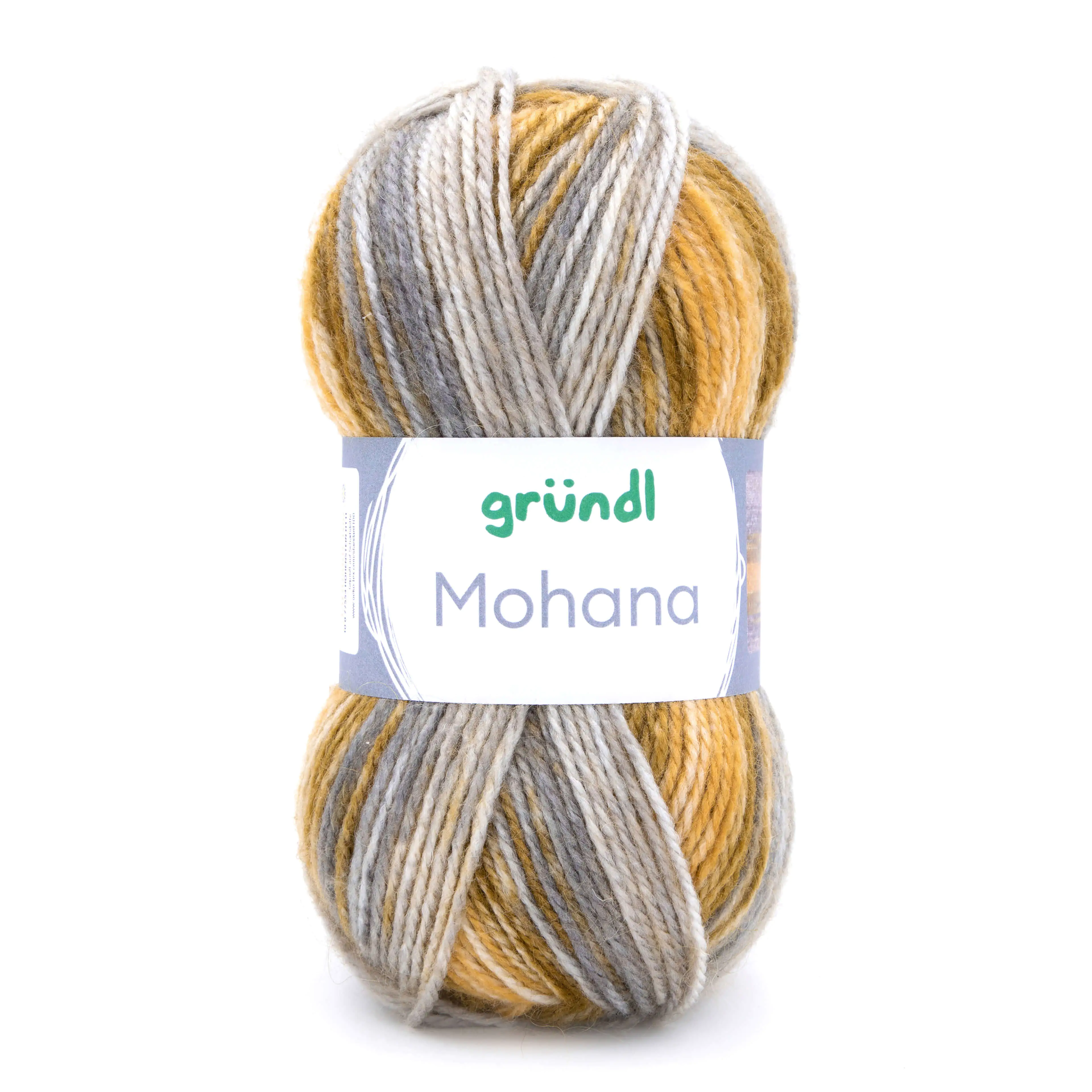 Gründl Wolle Mohana 100 g hellgrau-quitte-oliv