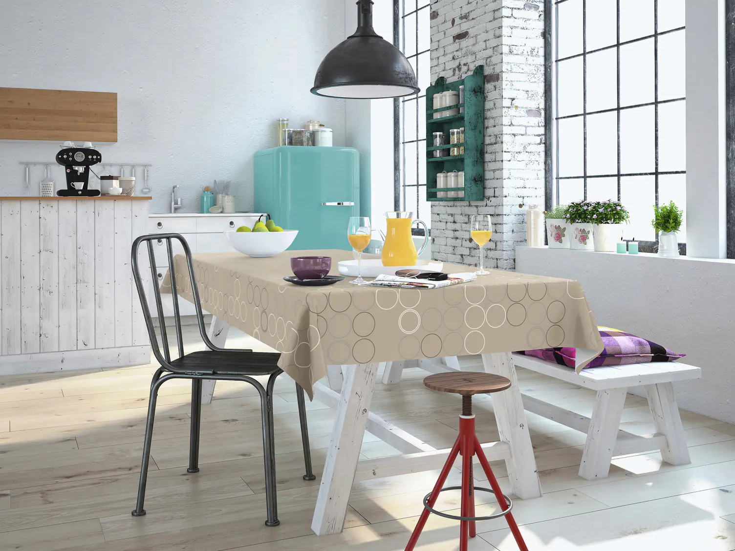 d-c-fix Tischdecke Bergamo Laslo cappuccino 138 cm