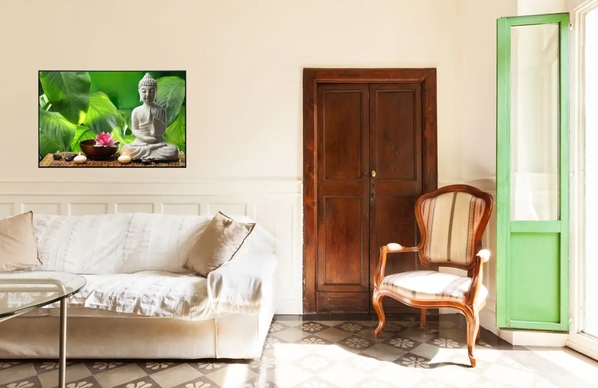 papermoon Infrarotheizkörper EcoHeat 60x120 cm 1200 Watt Buddha Meditation