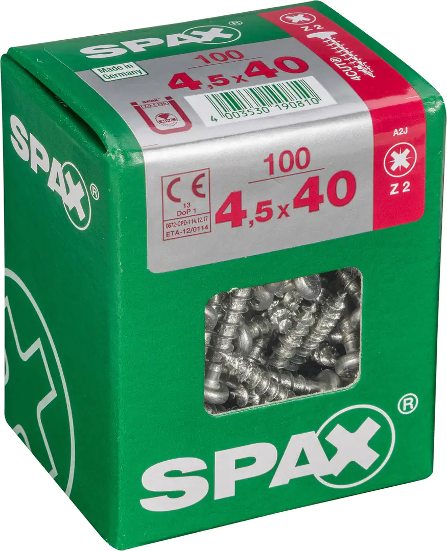 Spax Universalschrauben 4.5 x 40 mm TX 20 Rundkopf - 100 Stk.