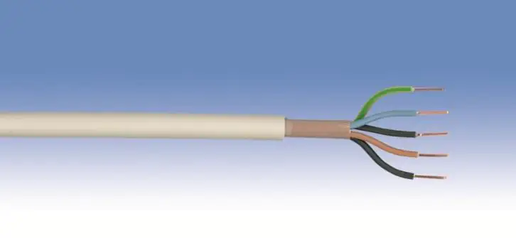Feuchtraumleitung NYM-J 5 x 2,5 - 10 Meter, grau