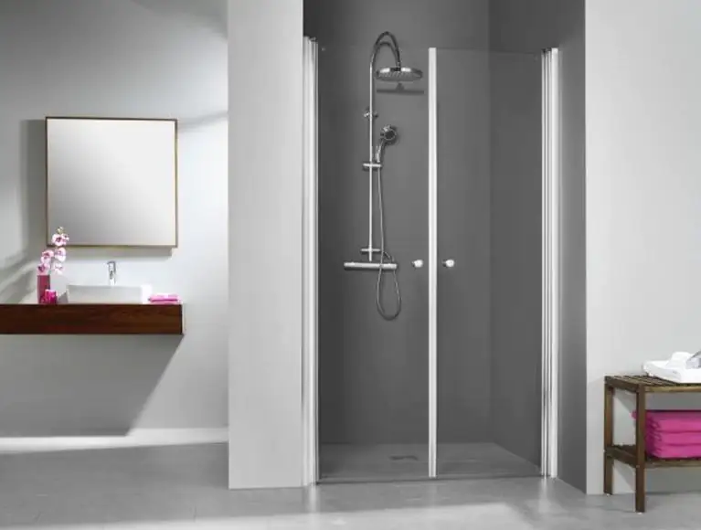 Breuer Elana Dusch-Pendeltür für Nische 900 x 2000 mm, alu silber, Klarglas hell