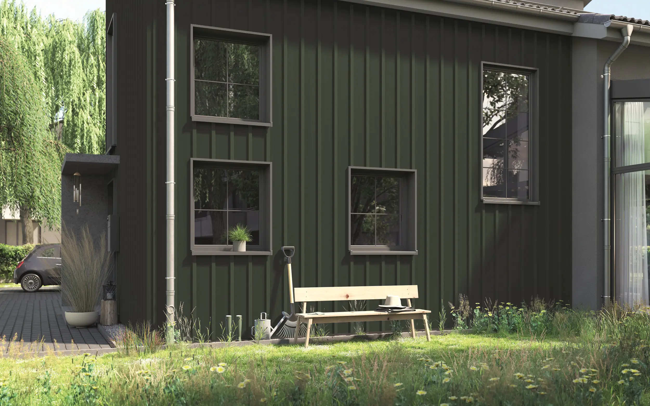 Alpina Wetterschutzfarbe deckend 0,75 L avocadogrün