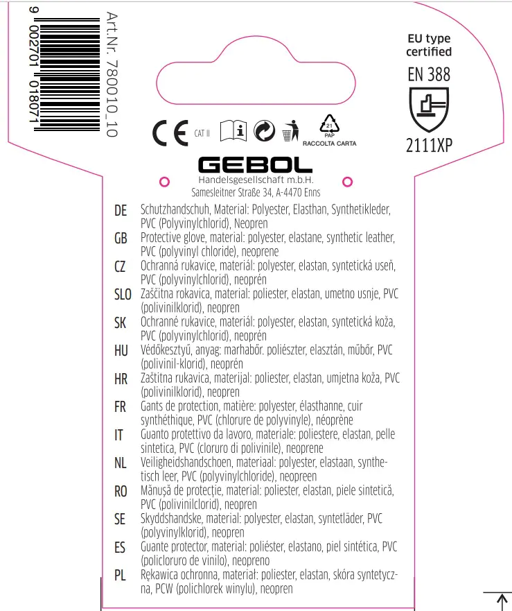 Gebol Handschuh Cornus  