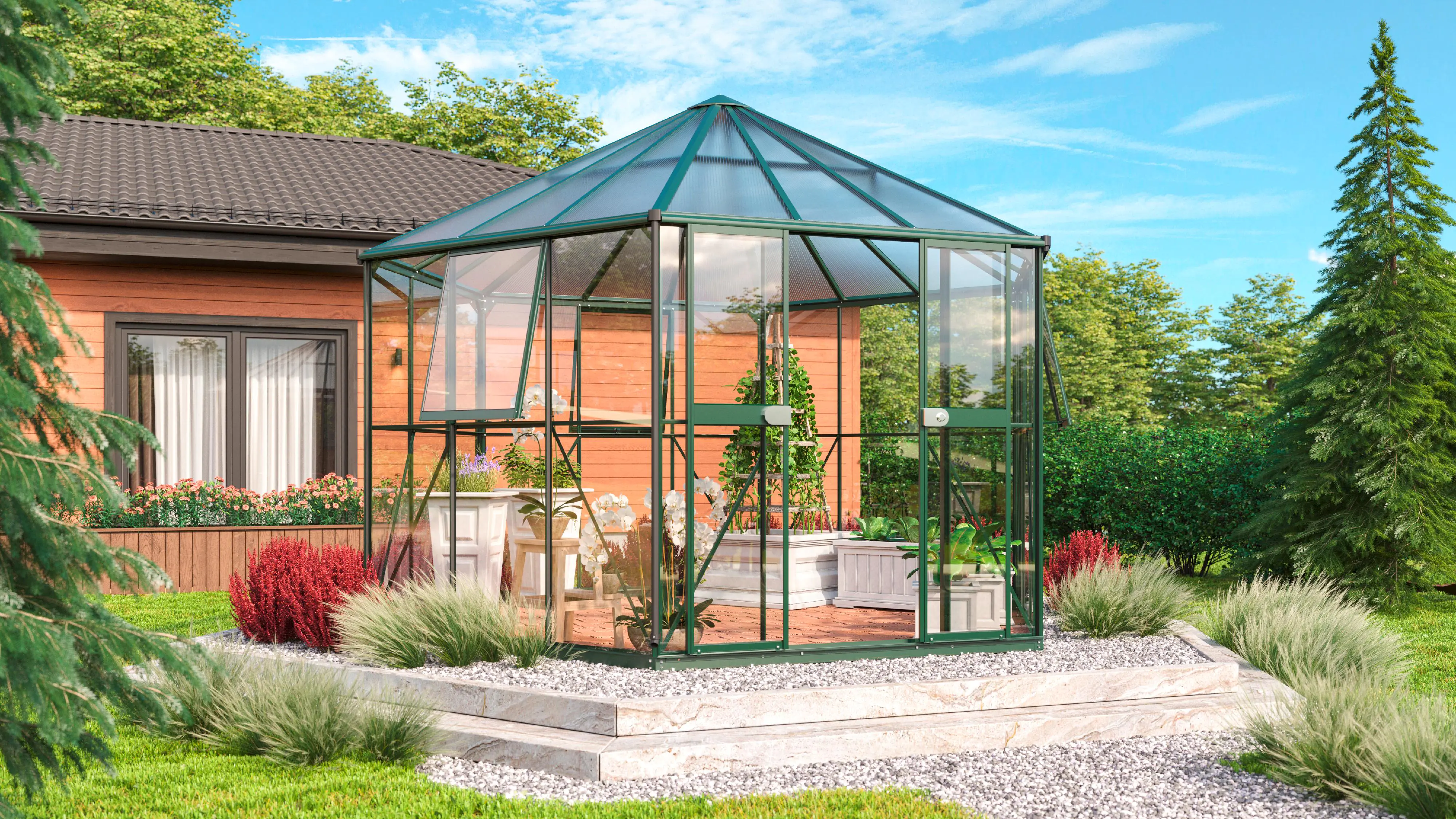 Vitavia Gewächshaus Juno 9000 383 x 331 cm 3 mm Sicherheitsglas