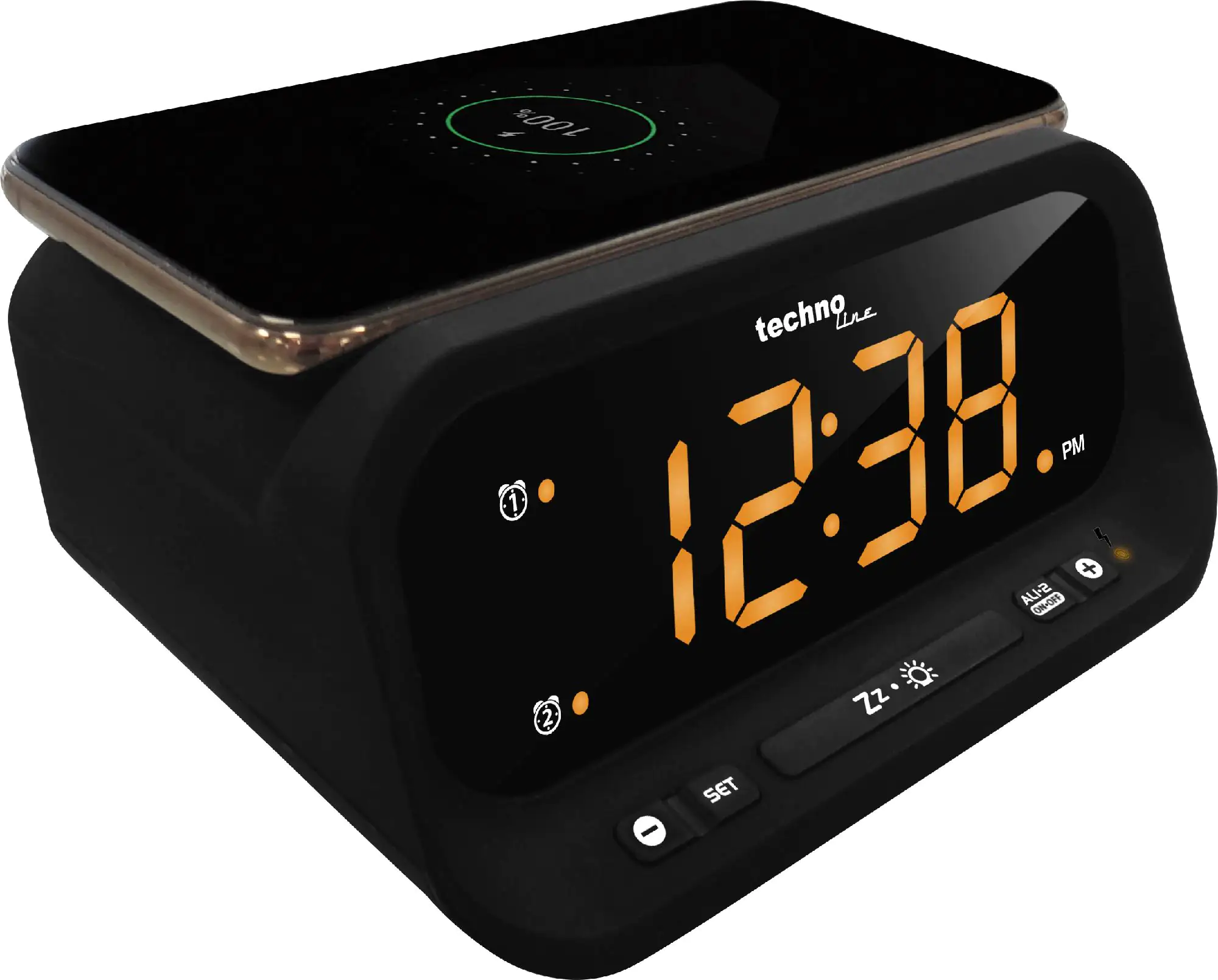Technoline Quarzwecker WT 477 schwarz mit Ladefunktion