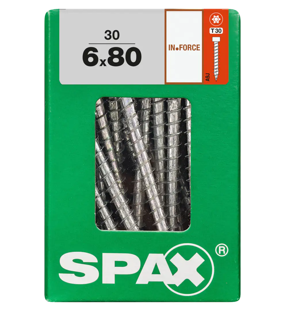 Spax Holzbauschrauben 6.0 x 80 mm TX 30 - 30 Stk. Spax Holzbauschrauben 6.0 x 80 mm TX 30 - 30 Stk.