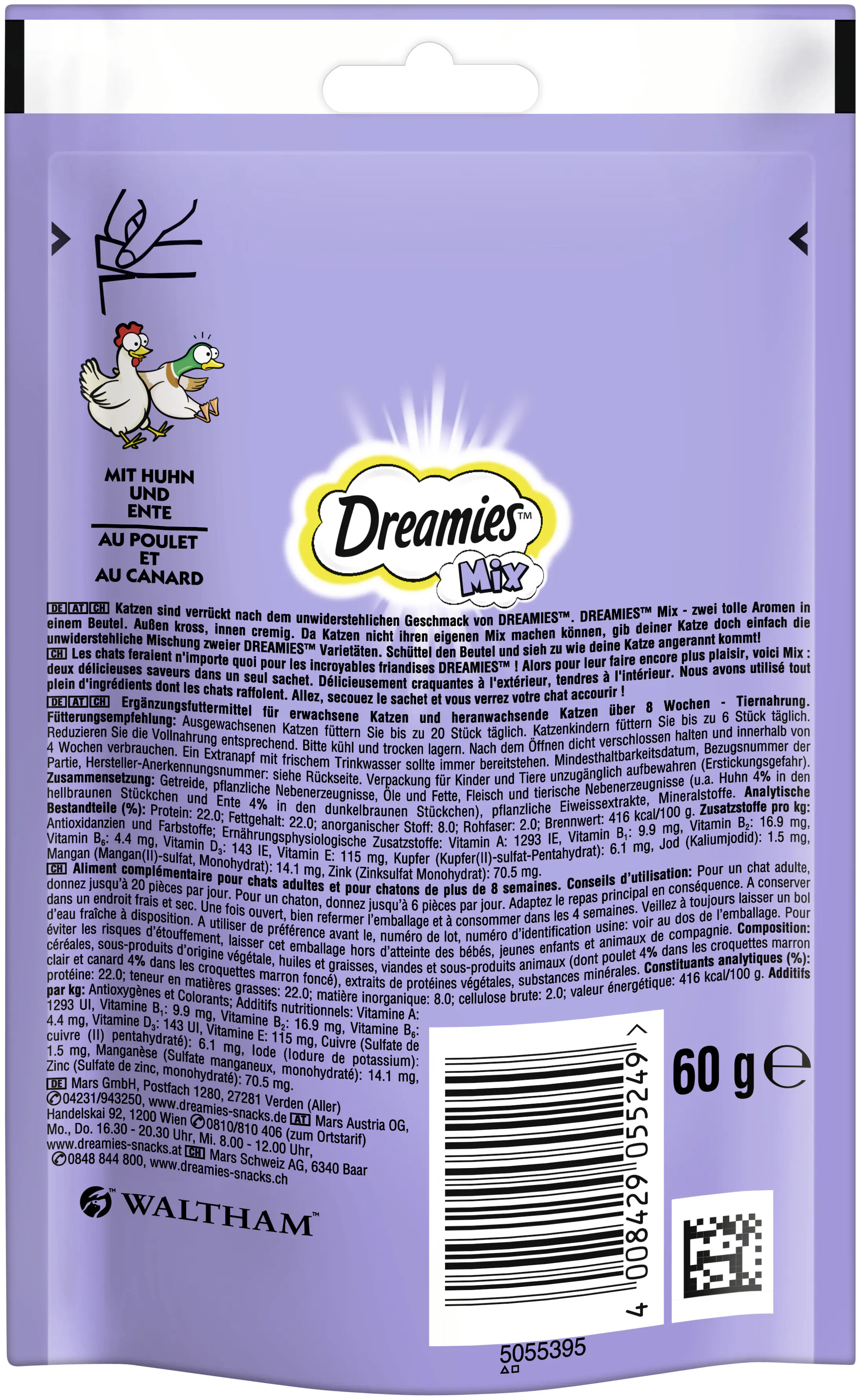 Dreamies Katzensnacks Huhn und Ente 60 g Dreamies Katzensnacks Huhn und Ente 60 g