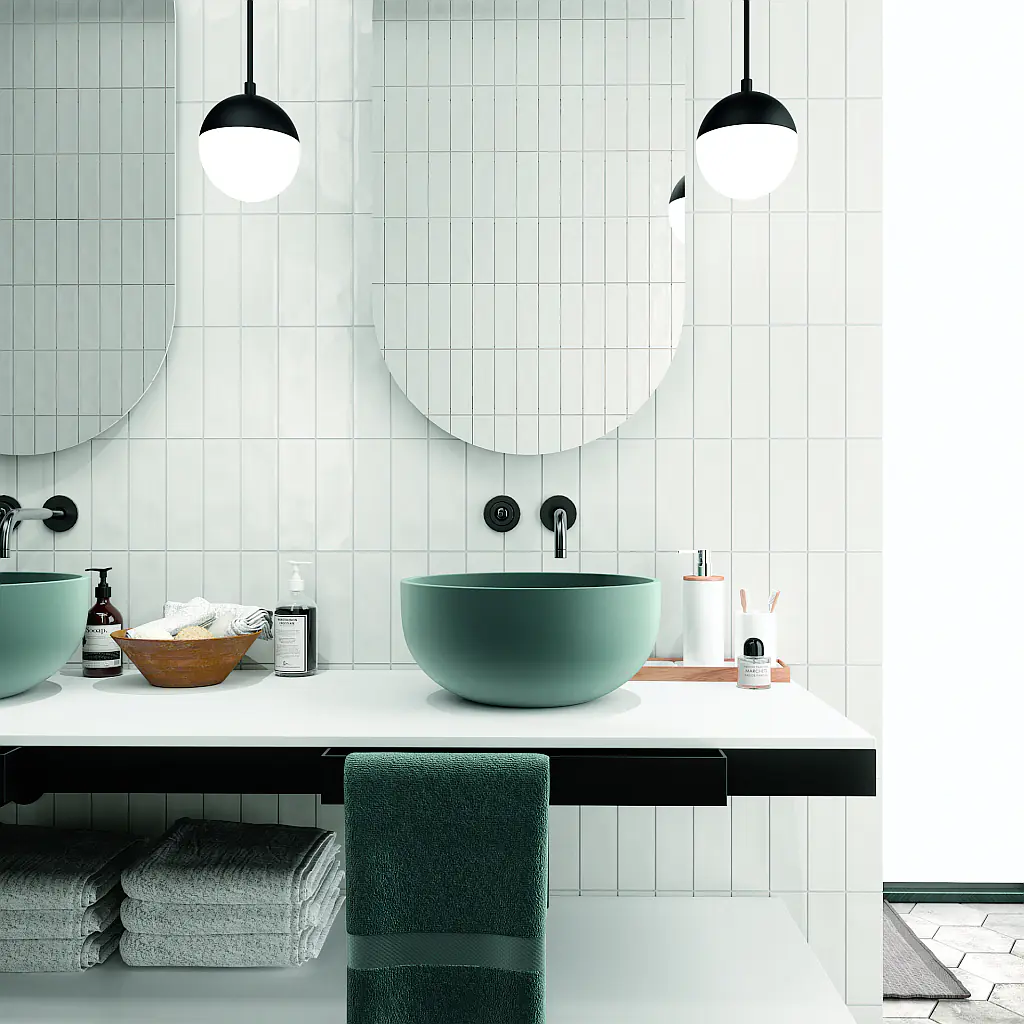 Wandfliese Borgo 6,5 x 20 cm weiß glänzend 