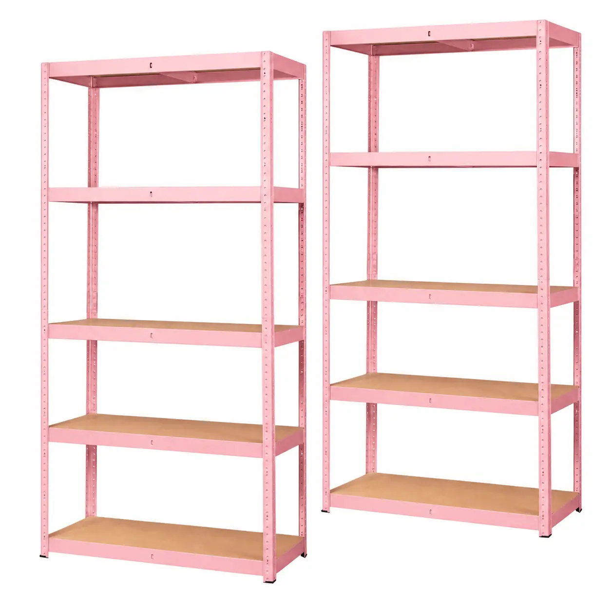 Schwerlastregal Stahl 180 x 90 x 40 cm 5 Holzböden 875 kg rosa